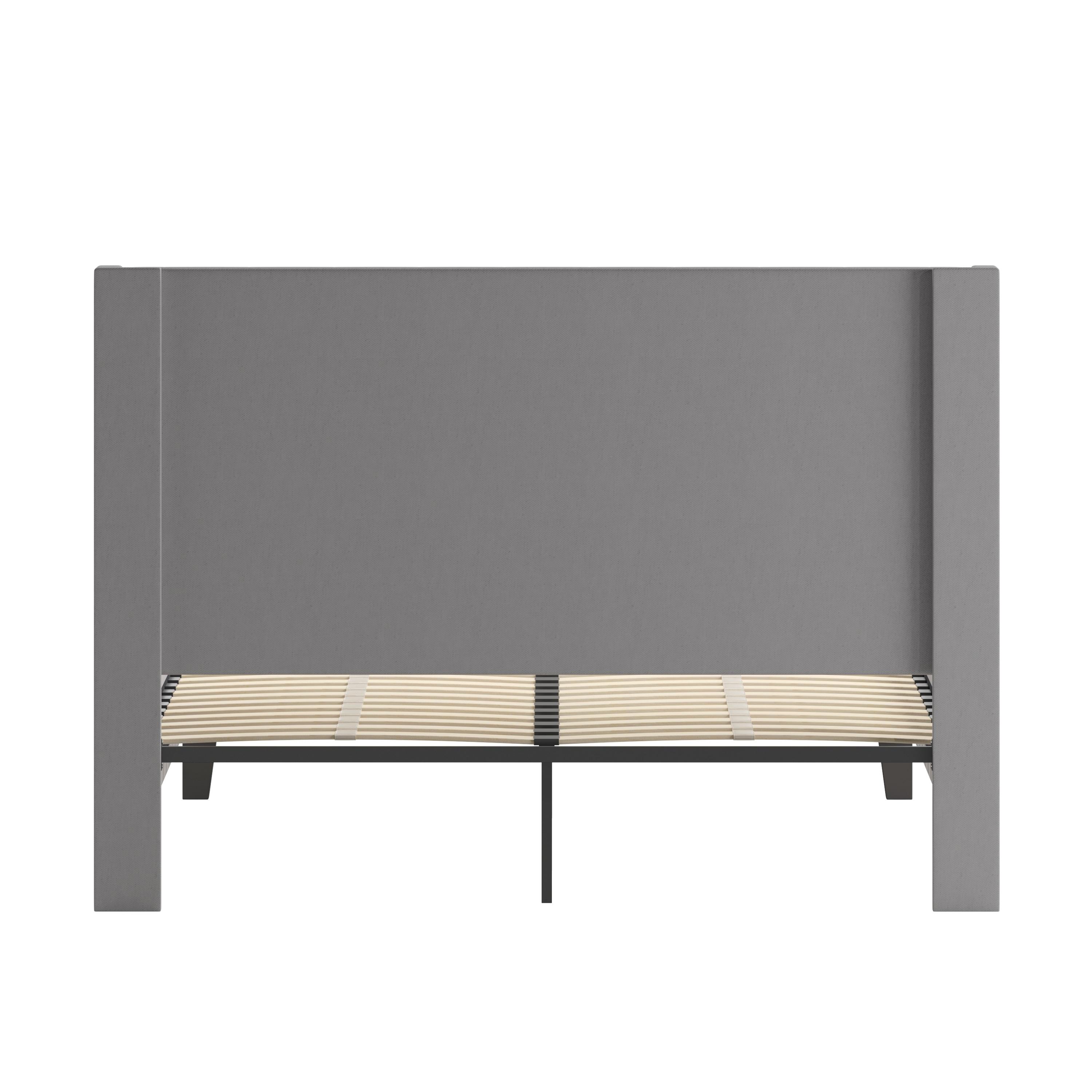 Flash Furniture Riverdale Queen Size Tufted Upholstered Platform Bed in Light Gray Fabric