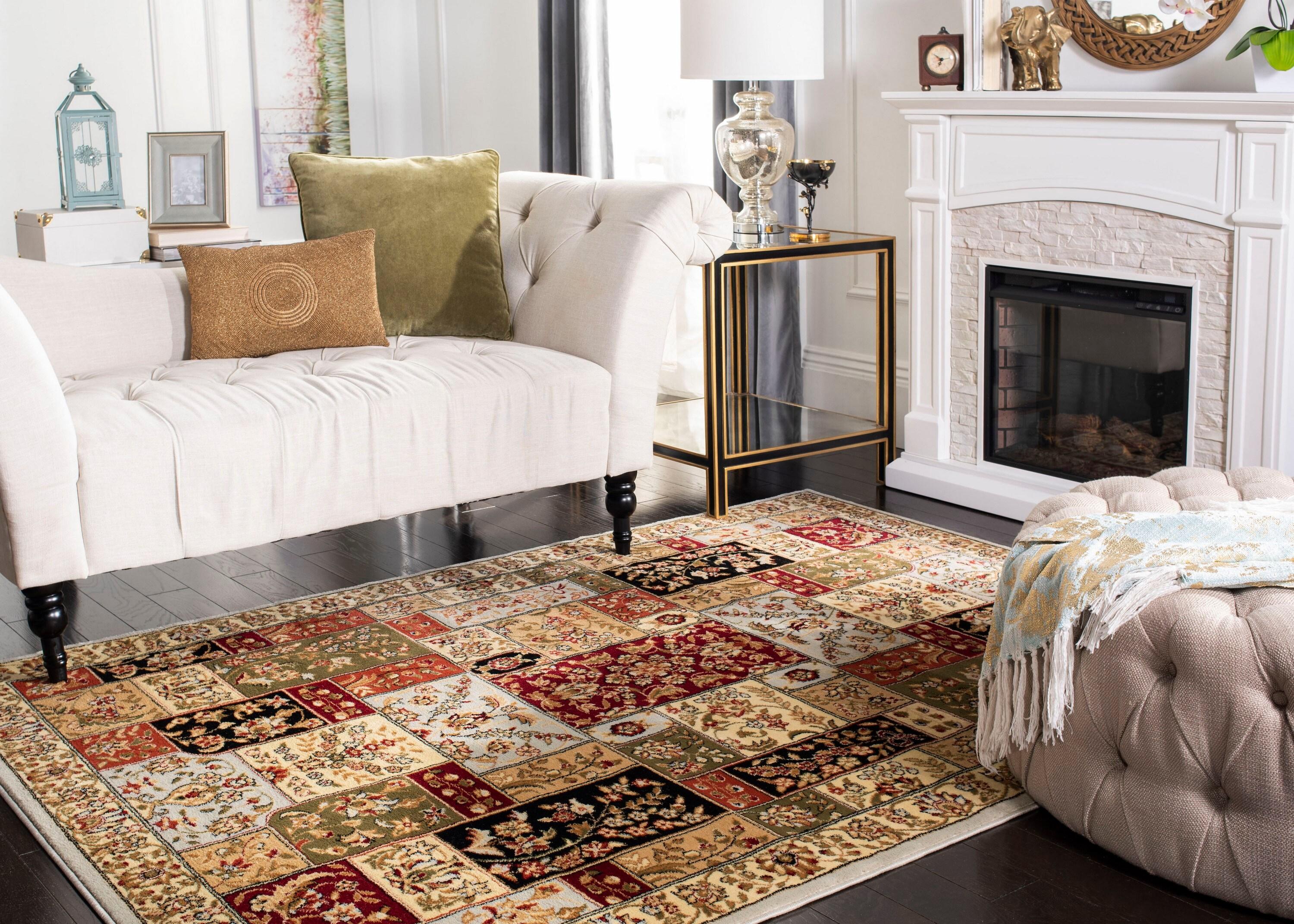 Lyndhurst LNH318 Power Loomed Area Rug Grey / Multi 4' X 6' - Safavieh.