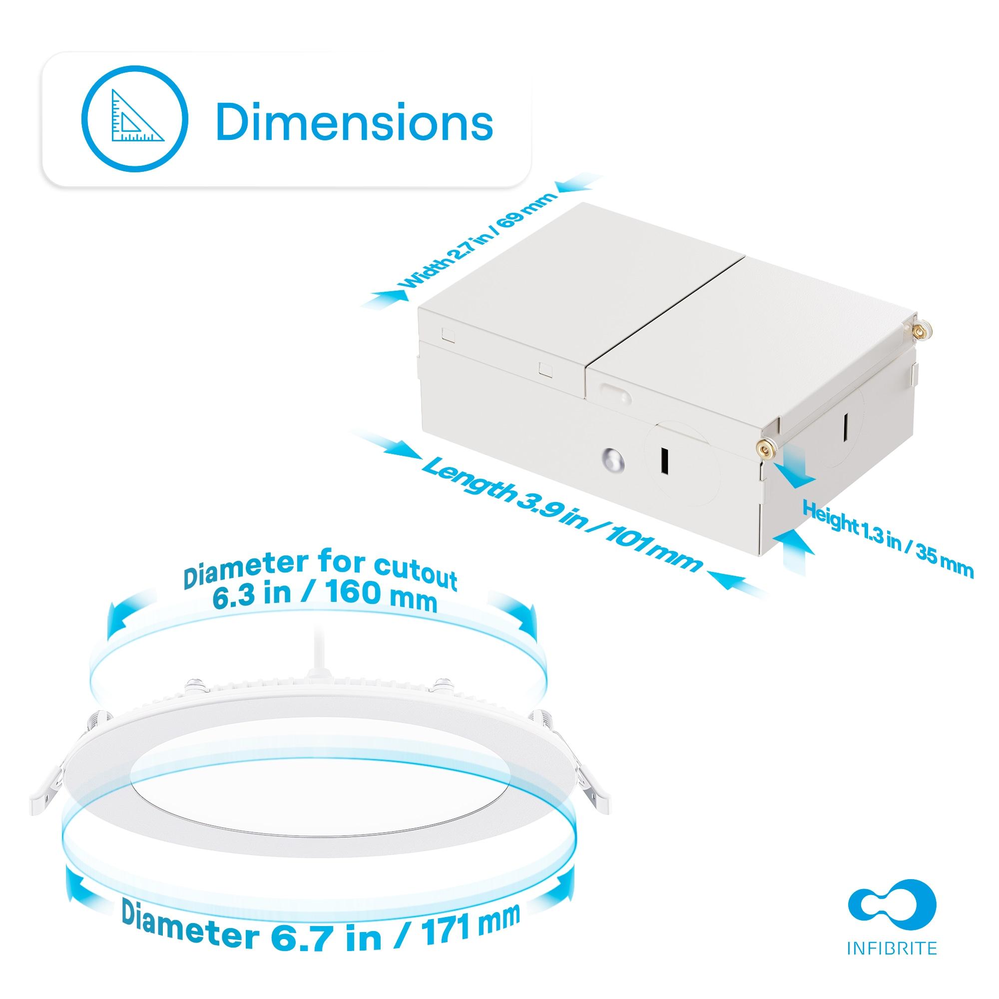 6'' Dimmable Air-Tight IC Rated LED Canless Recessed Lighting Kit