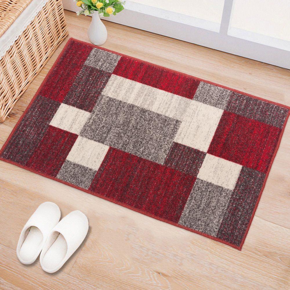 World Rug Gallery Modern Boxes Design Non-slip (Non-skid) Red 20" x 30" Area Rug