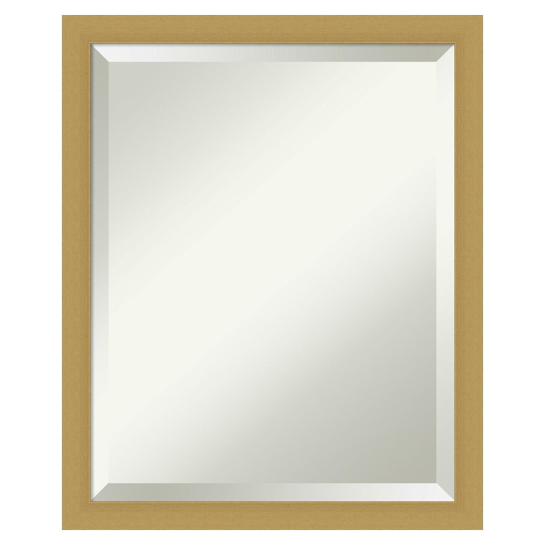 Amanti Art Grace Brushed Gold Narrow Framed Wall Mirror - 18 x 22 in