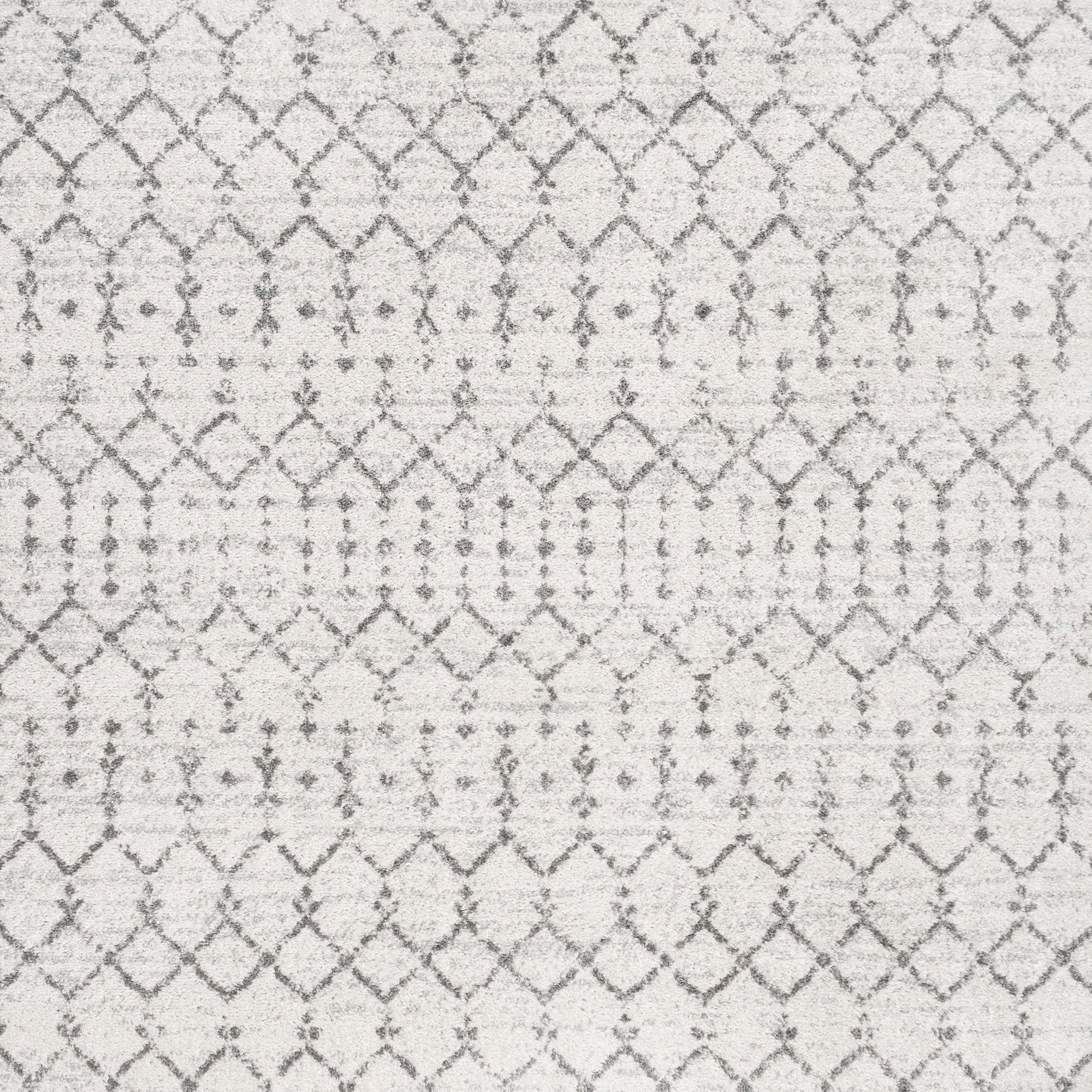 JONATHAN Y Moroccan HYPE Boho Vintage Diamond Cream/Gray 5' Square Area Rug