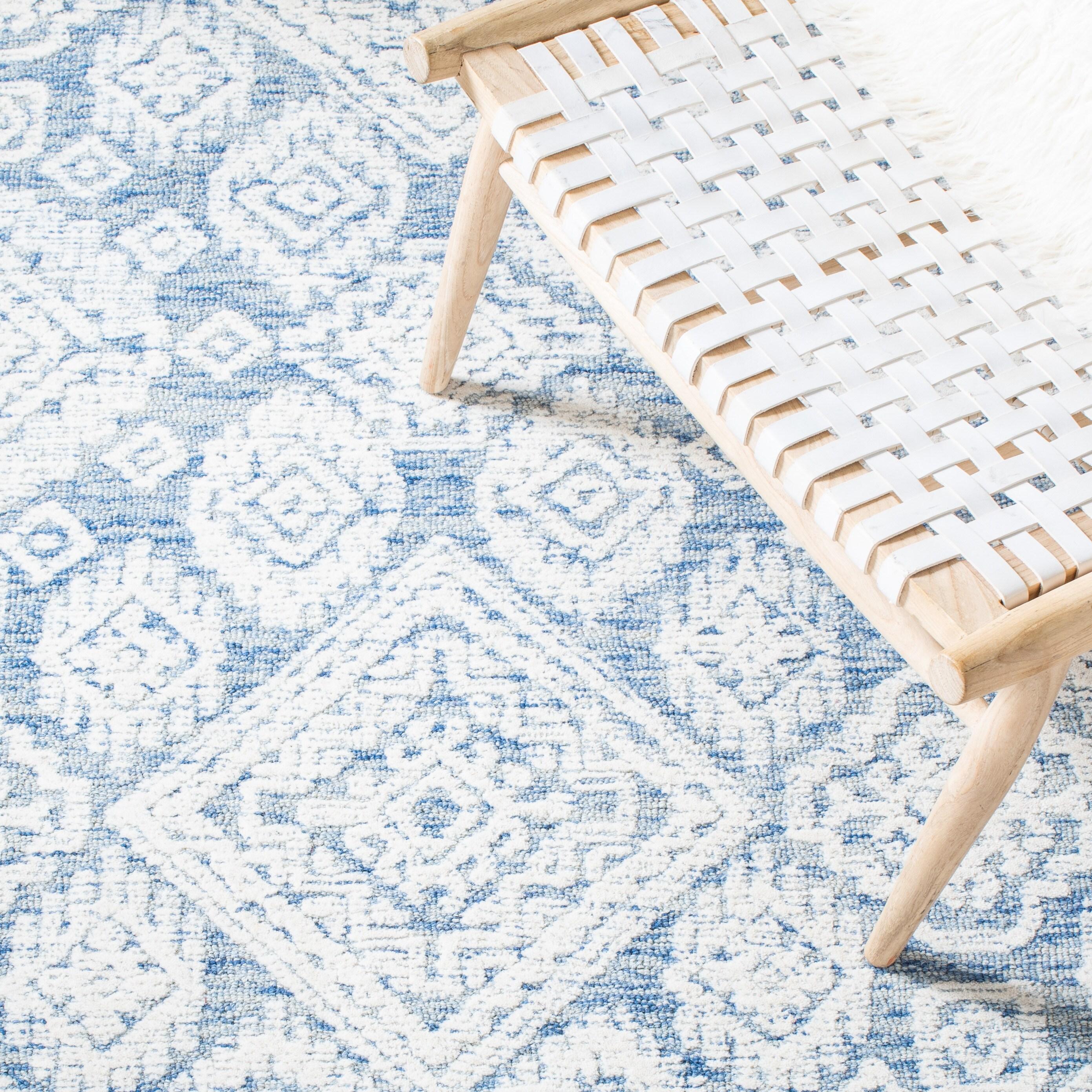 Metro MET987 Hand Tufted Indoor Area Rug - Blue/Ivory - 4'x6' - Safavieh