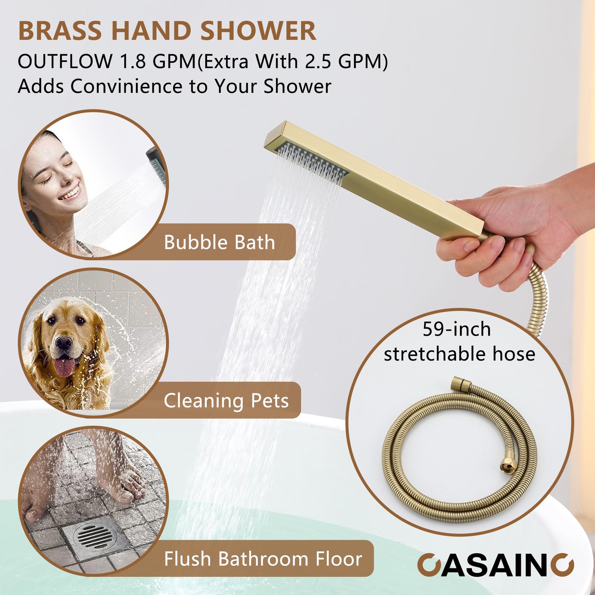 Single Handle Free Standing Bathtub Faucet with Diverter and Handshower