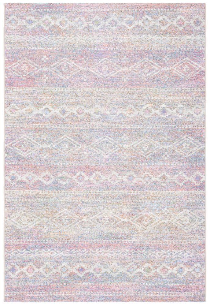 Summer SMR498 Power Loomed Indoor and Outdoor Area Rug - Ivory/Pink - 6'6"x9'4" - Safavieh.