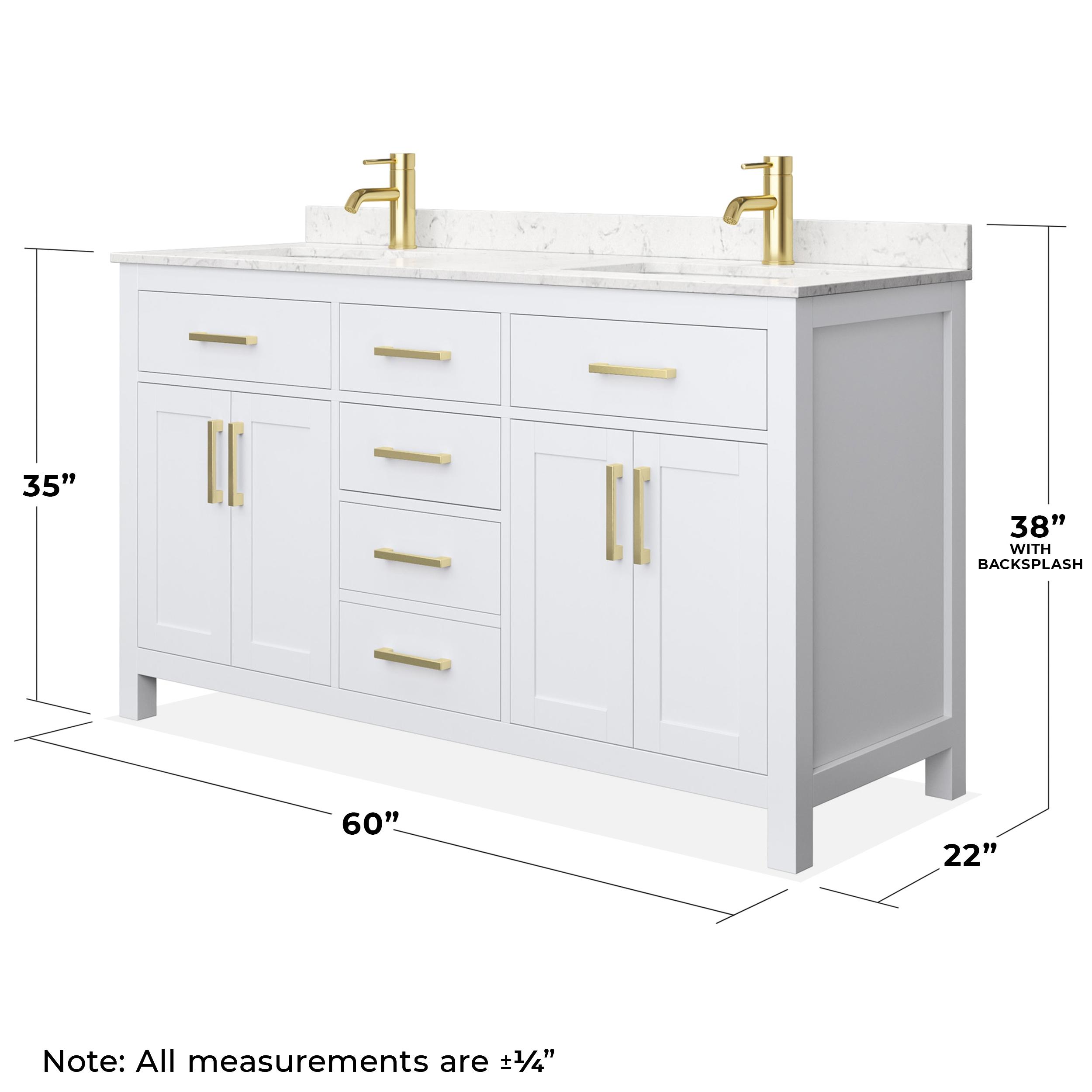 Beckett 60" Freestanding Double Bathroom Vanity with Cultured Marble Top