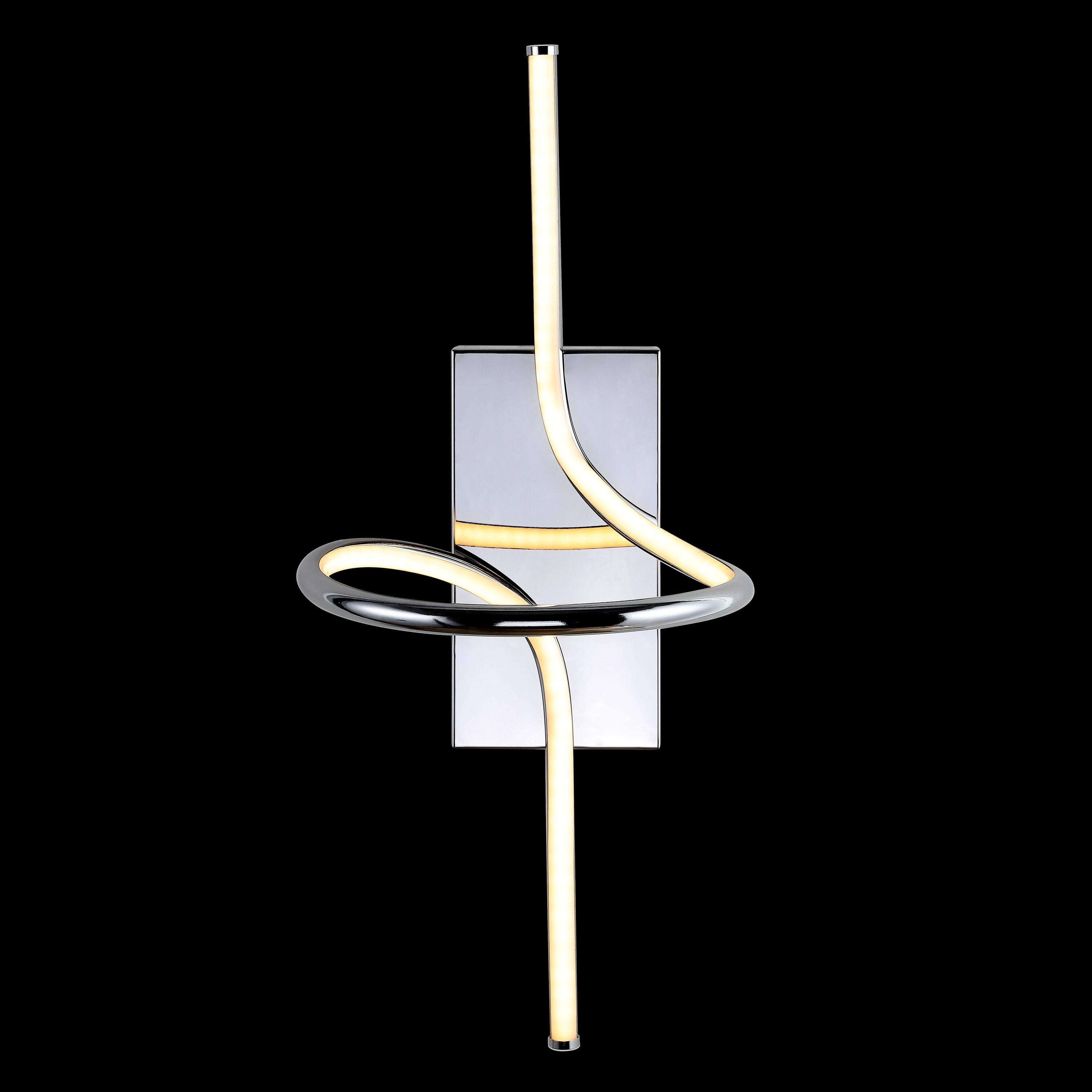 Sketch 9 in. Chrome Minimalist Metal Integrated LED Vanity Light Sconce