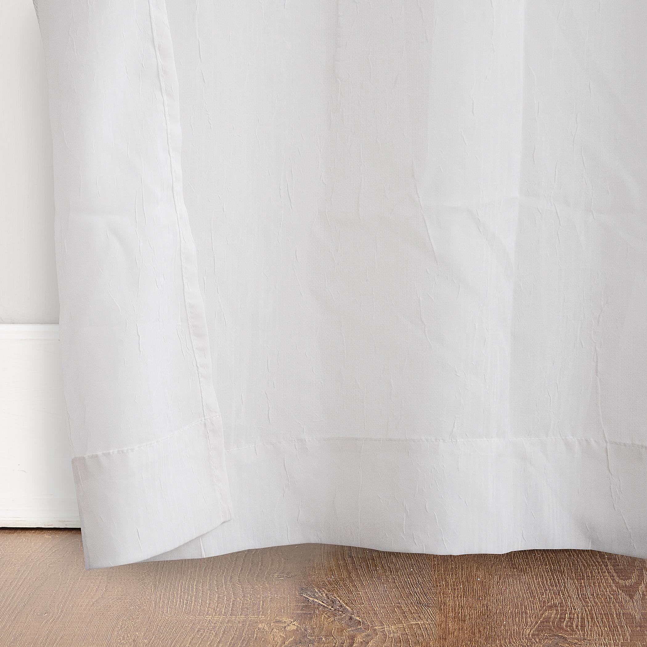 84"x51" Erica Crushed Sheer Voile Grommet Curtain Panel White - No. 918: Sheer Curtain Panels, Indoor Use, 1 Piece