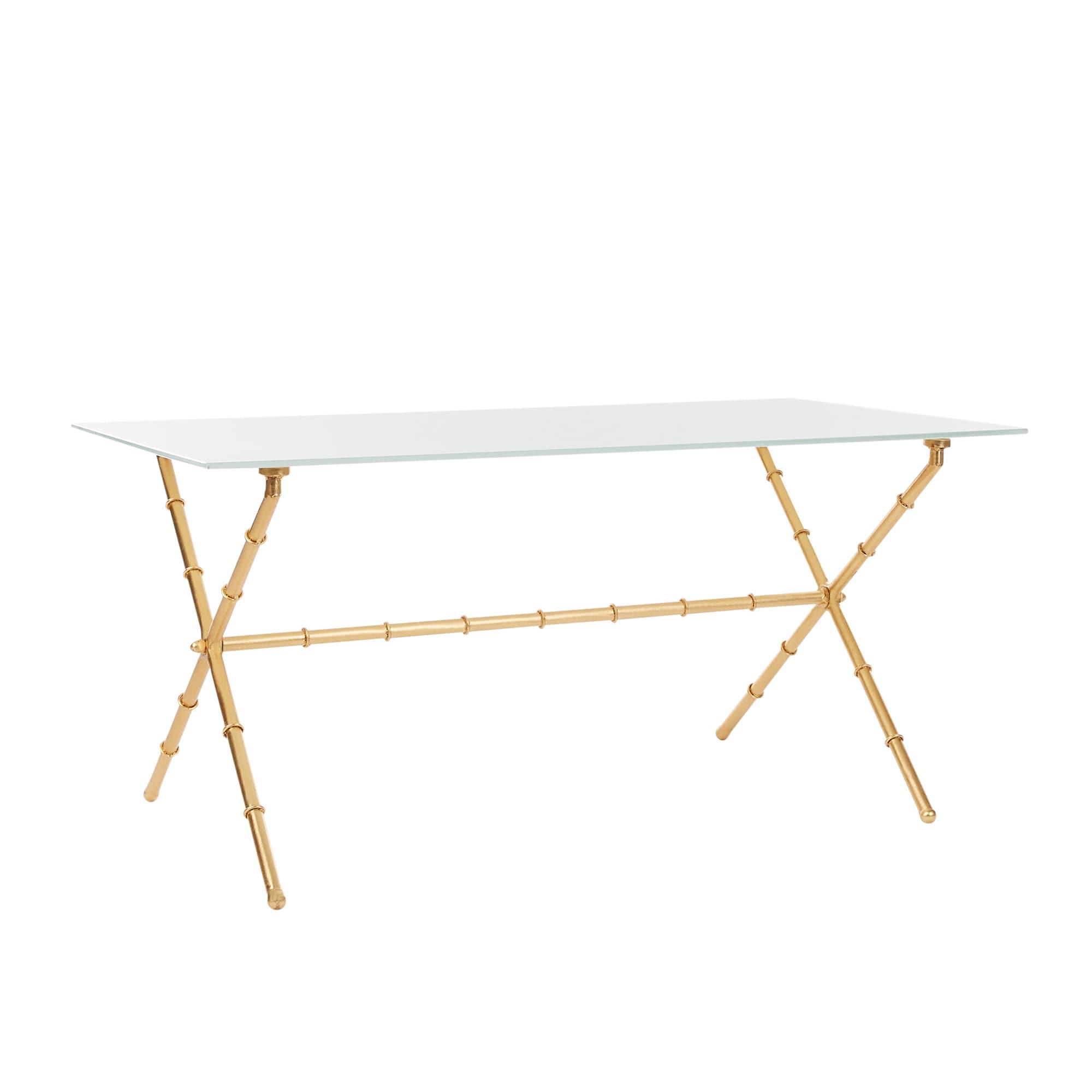 Brogen Coffee Table - Gold/White Glass - Safavieh