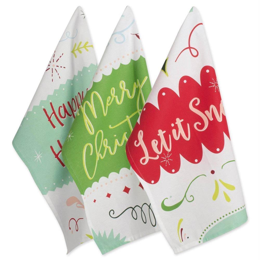 Assorted Winter Wishes Holiday Printed Dishtowel (Set of 3)