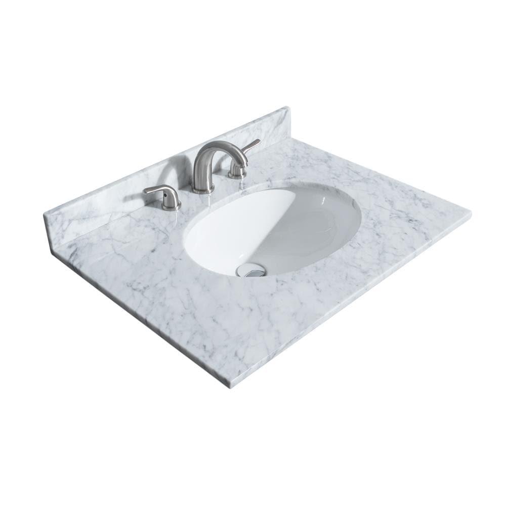 Wyndham Collection Sheffield 30" Freestanding Single Bathroom Vanity with Marble Top