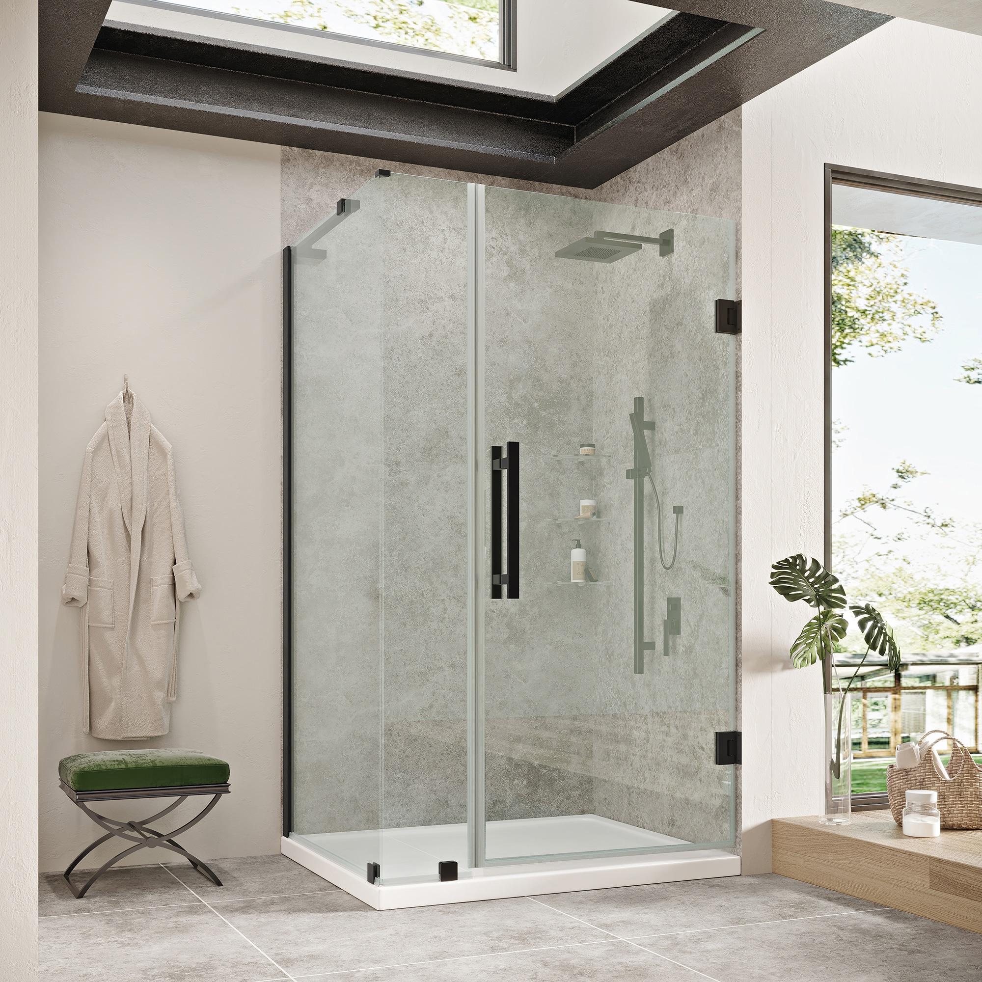 Ove Decors Endless Tampa 47" W x 72" H Alcove Frameless Shower Kit, Door, 2 Panel, Base, Shelves TA1330421