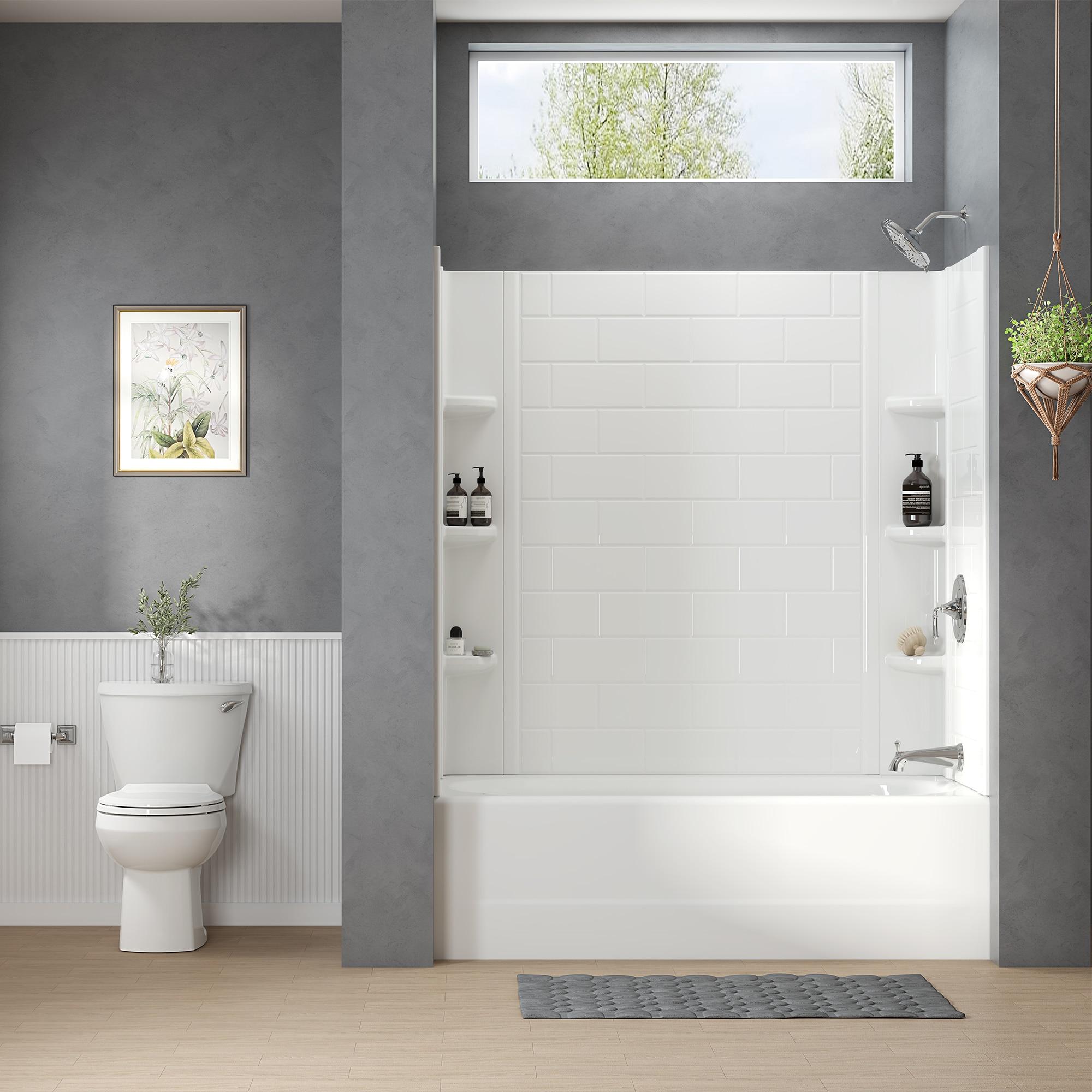 American Standard 1393.202 Princeton 60" Three Wall Alcove Enameled Steel Soaking Tub -