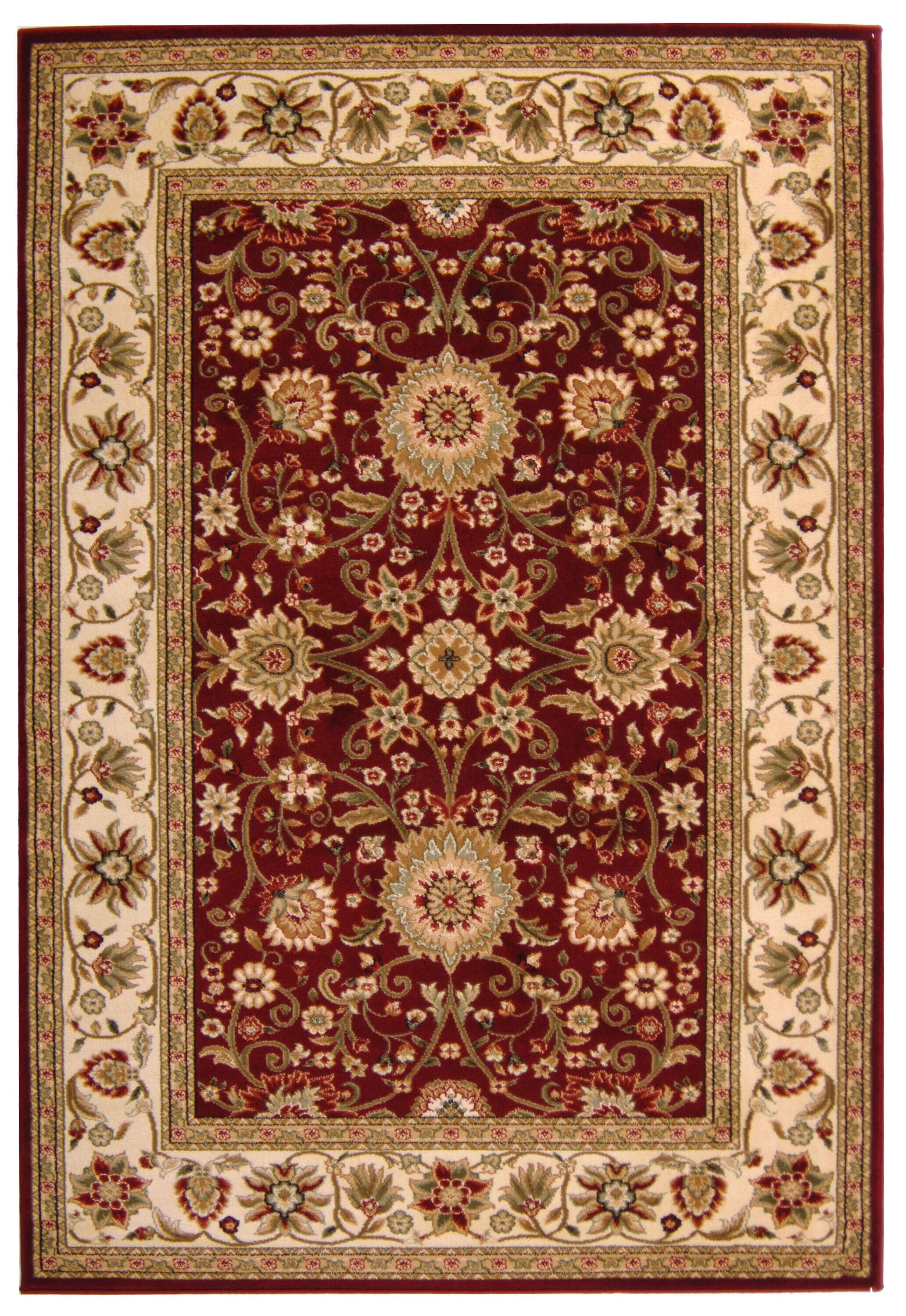 SAFAVIEH Lyndhurst Victoria Traditional Floral Area Rug, Red/Ivory, 9' x 12'