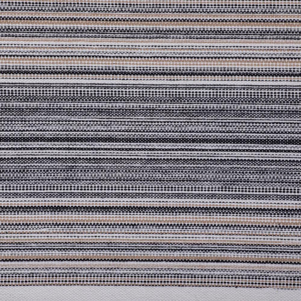 Native Fab Dining Stripe Table Runner with Tassels 100% Cotton, 14"x108", Black White