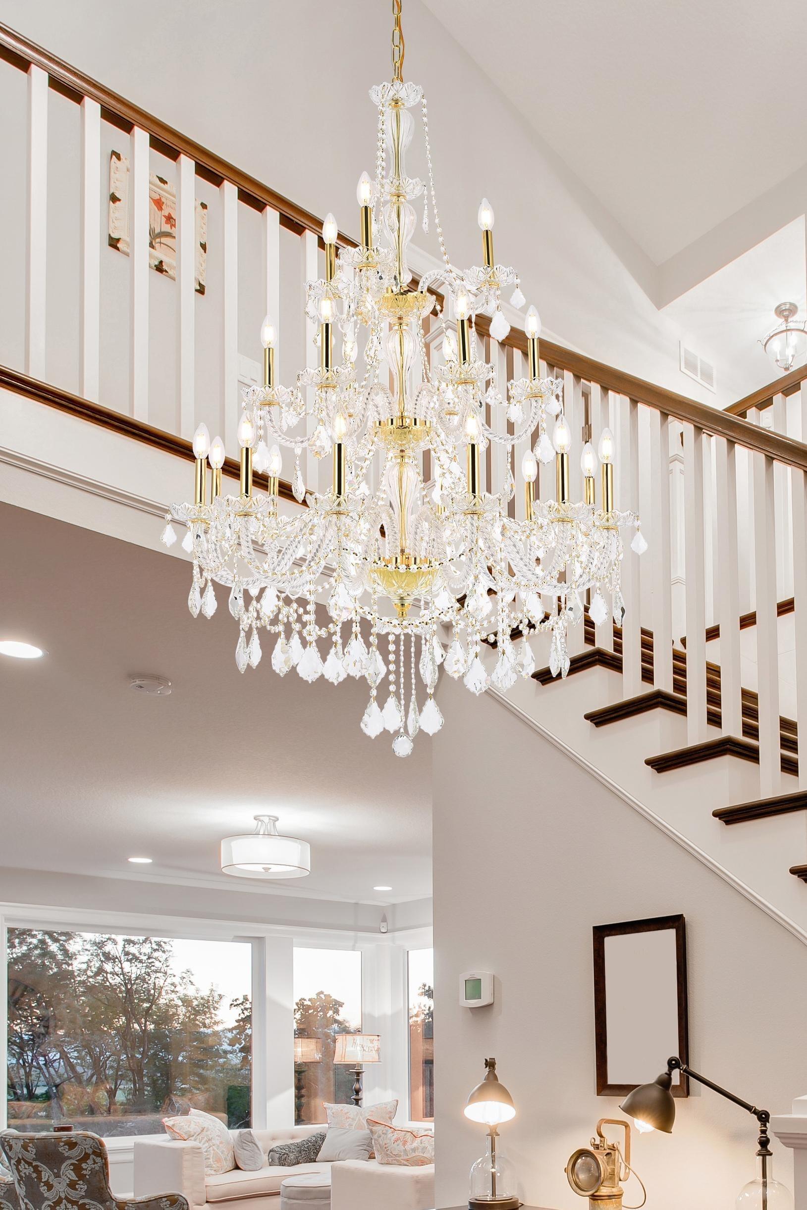 Elegant Lighting Giselle 38" 21 Light Royal Crystal Chandelier