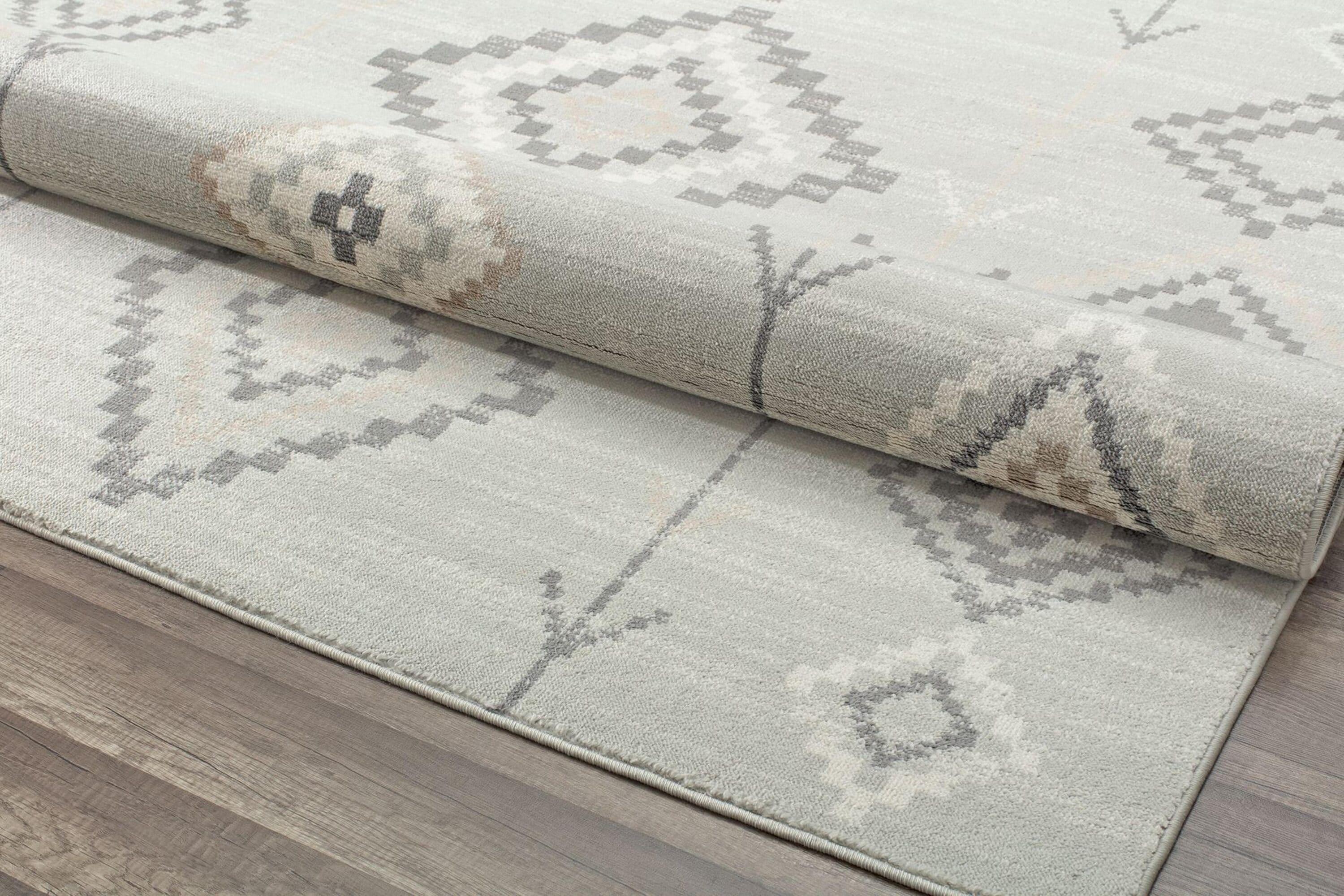 Bodrum Tribal Native Fog Area Rug