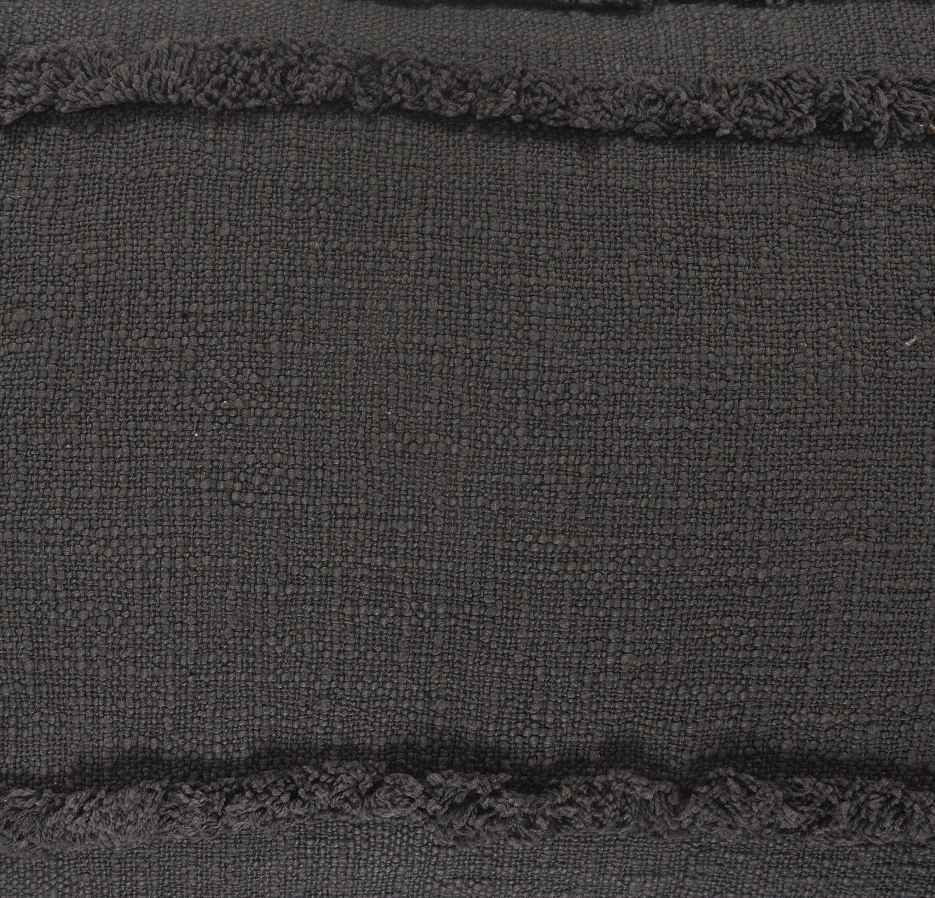 Ox Bay Modern Tufted Solid Lumbar Throw Pillow, 16" x 24" , Gray