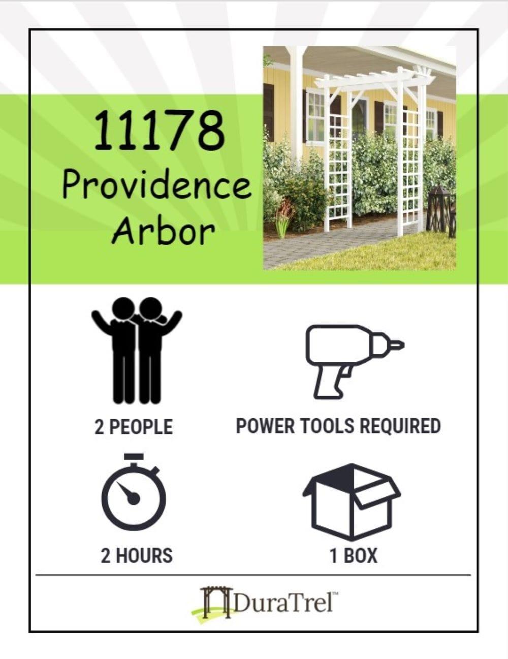Dura-Trel Providence 28'' W x 64'' D Polyvinyl Chloride (PVC) Arbor in White