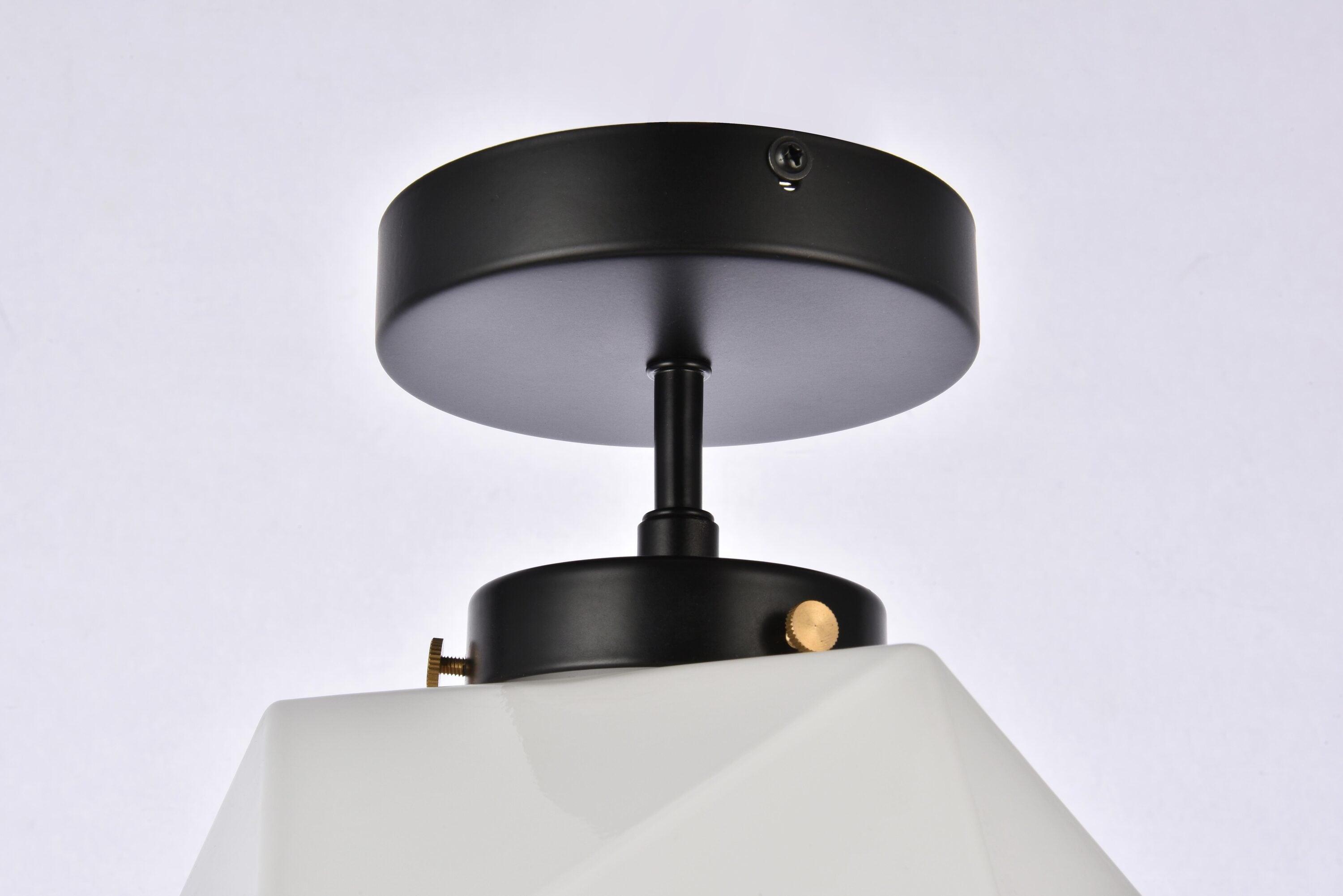 Elegant Lighting Lawrence 1 light black and white glass flush mount
