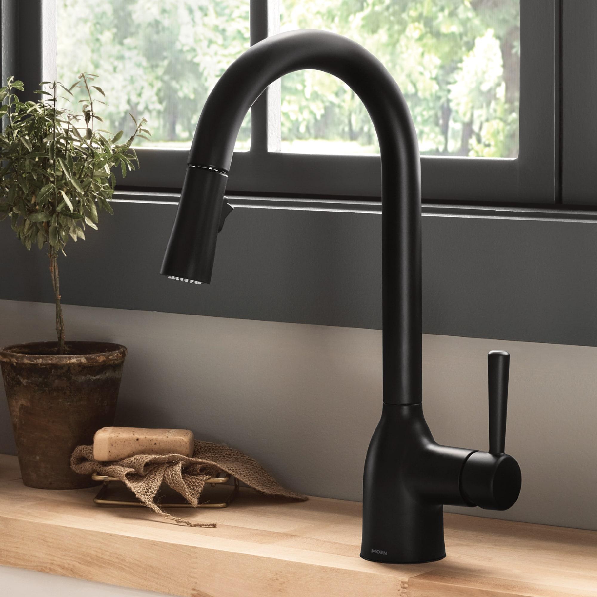 Matte Black Stainless Steel Pull-Out Spray Kitchen Faucet