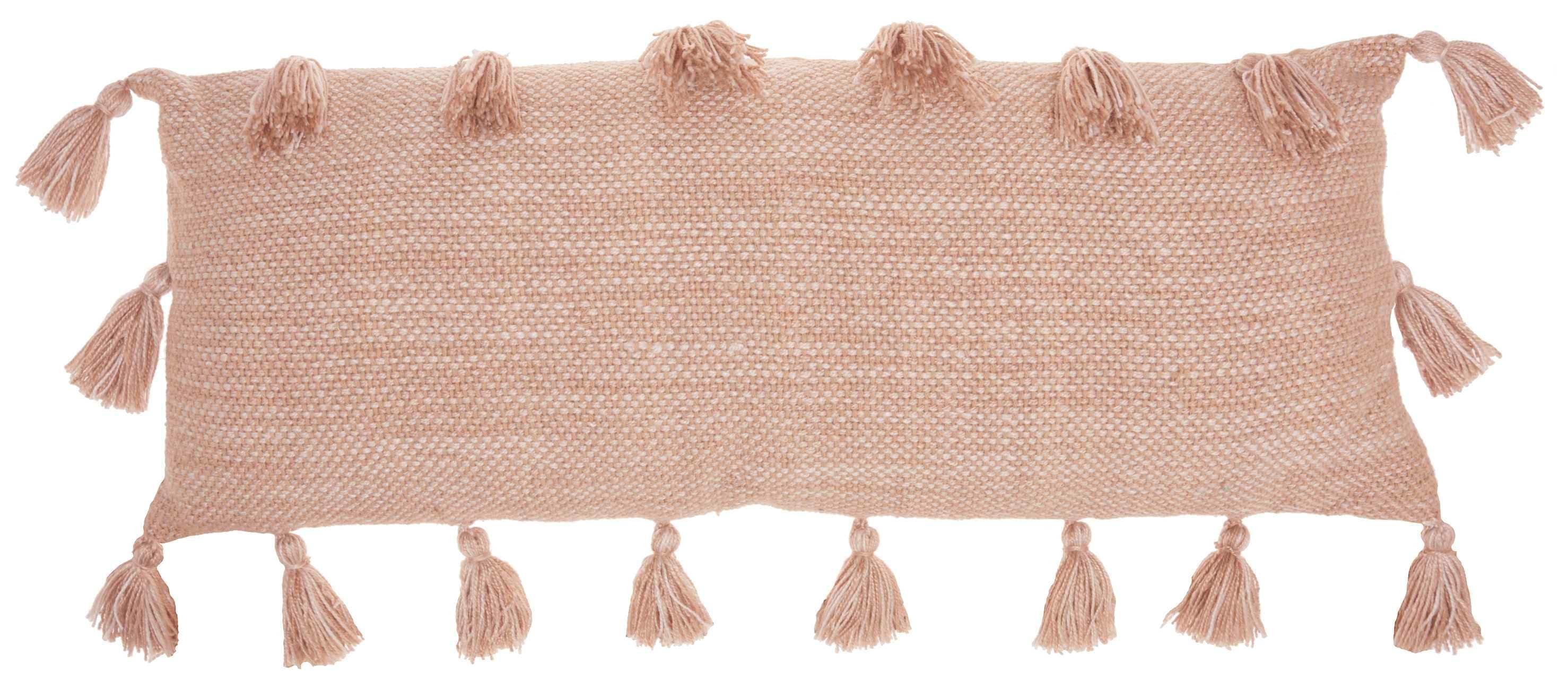 Mina Victory Lifestyles 13-in x 33-in Pink Rectangular Indoor Decorative Pillow