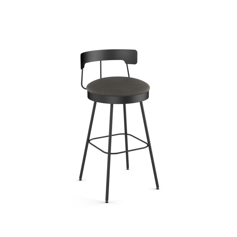 Monza Swivel Counter Height Barstool Dark Gray - Amisco: Upholstered, Metal Frame, 300 lbs Capacity