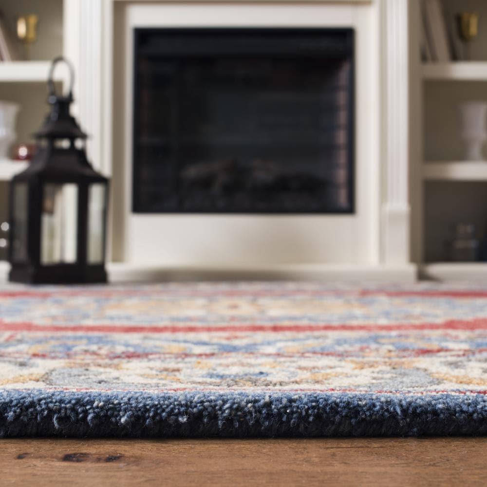 Antiquity AT505 Hand Tufted Area Rug - Blue/Red - 5'x8' - Safavieh.