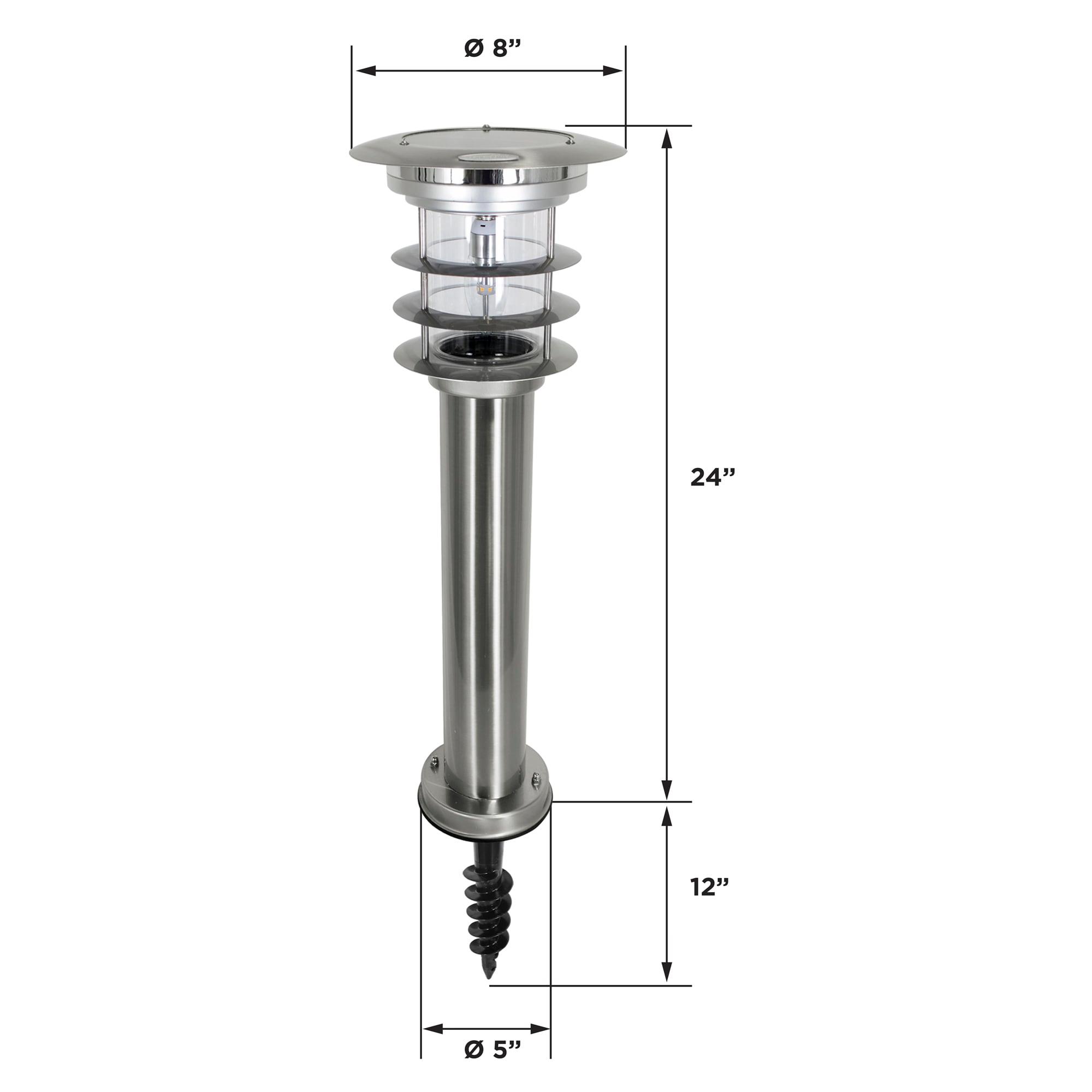 Gama Sonic Stainless Steel Solar Bollard Lamp with EZ Anchor