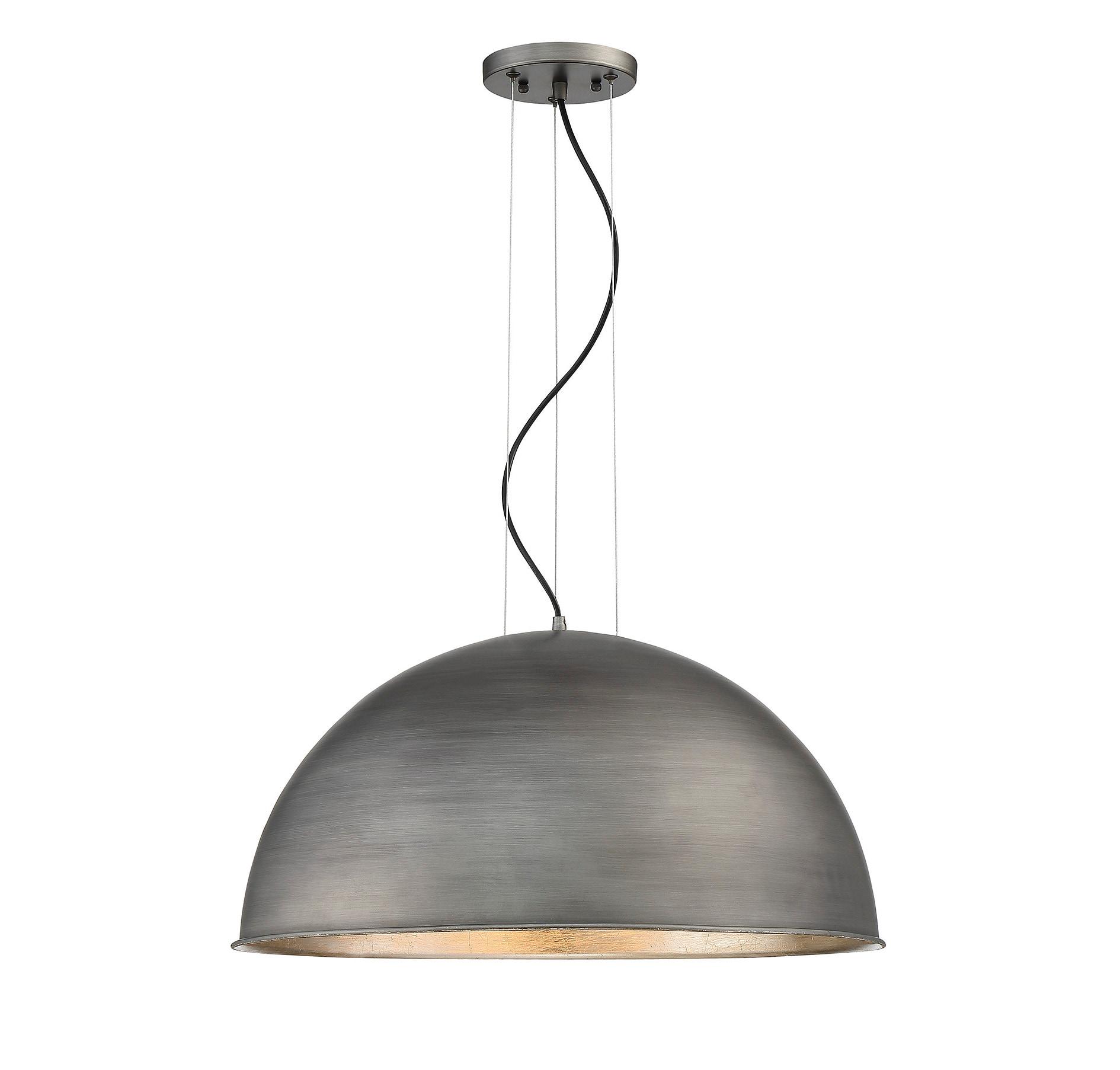 Savoy House Sommerton 3 - Light Pendant in  Rubbed Zinc/Silver Leaf