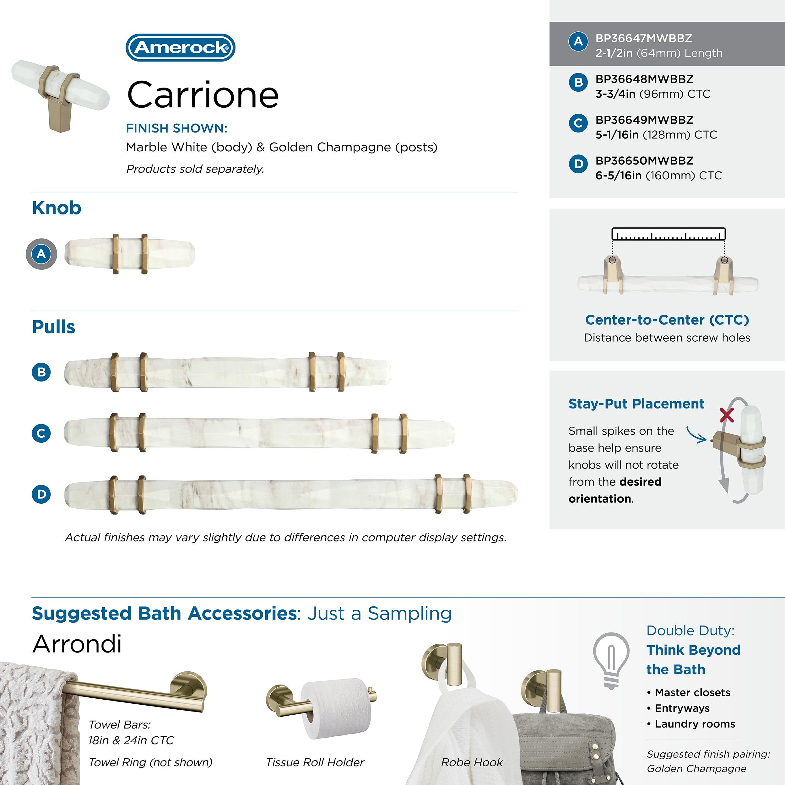 Carrione 1 9/16" Length Bar Knob