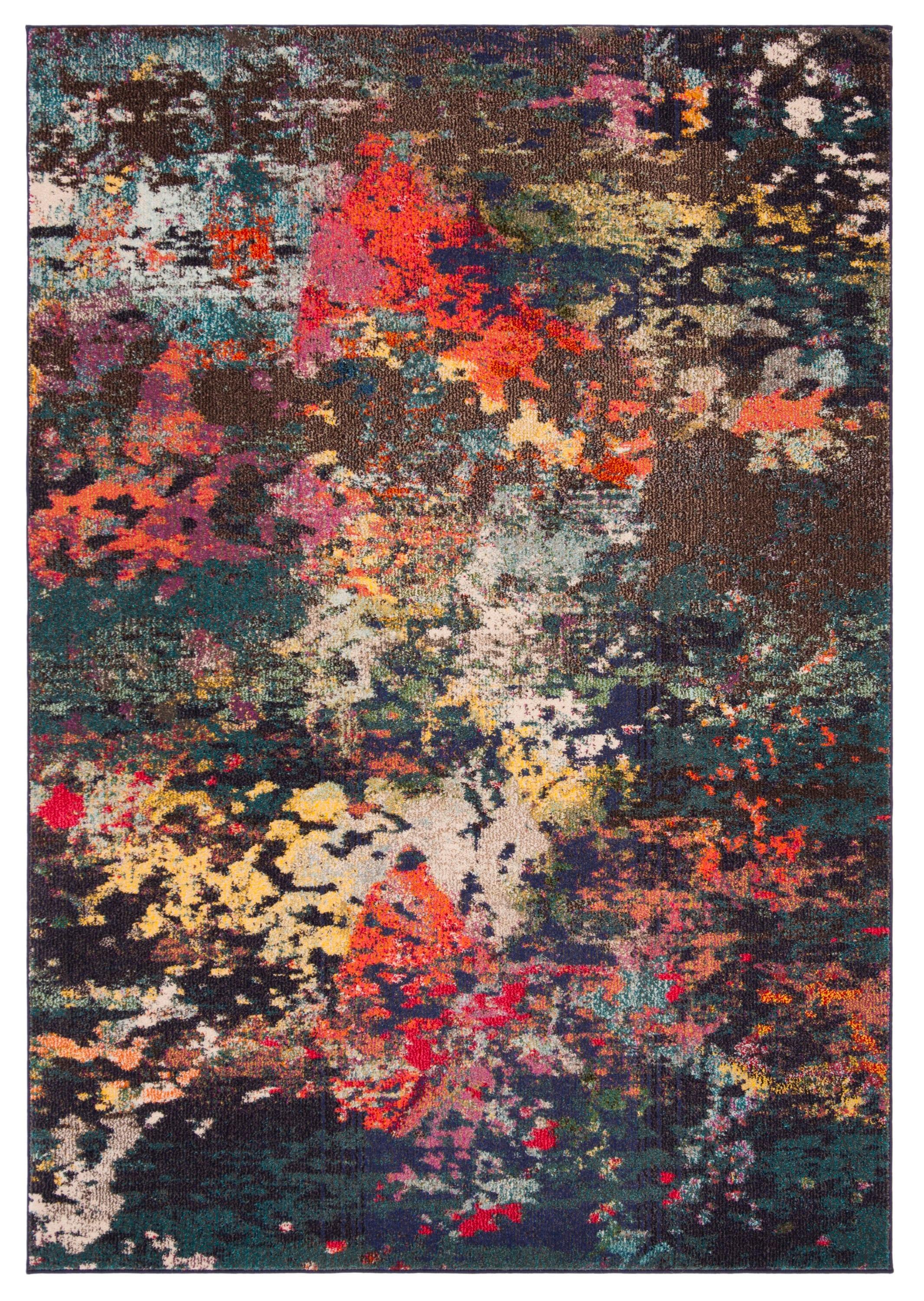 Monaco MNC260 Power Loomed Indoor Area Rug - Brown/Teal - 5'1"x7'7" - Safavieh