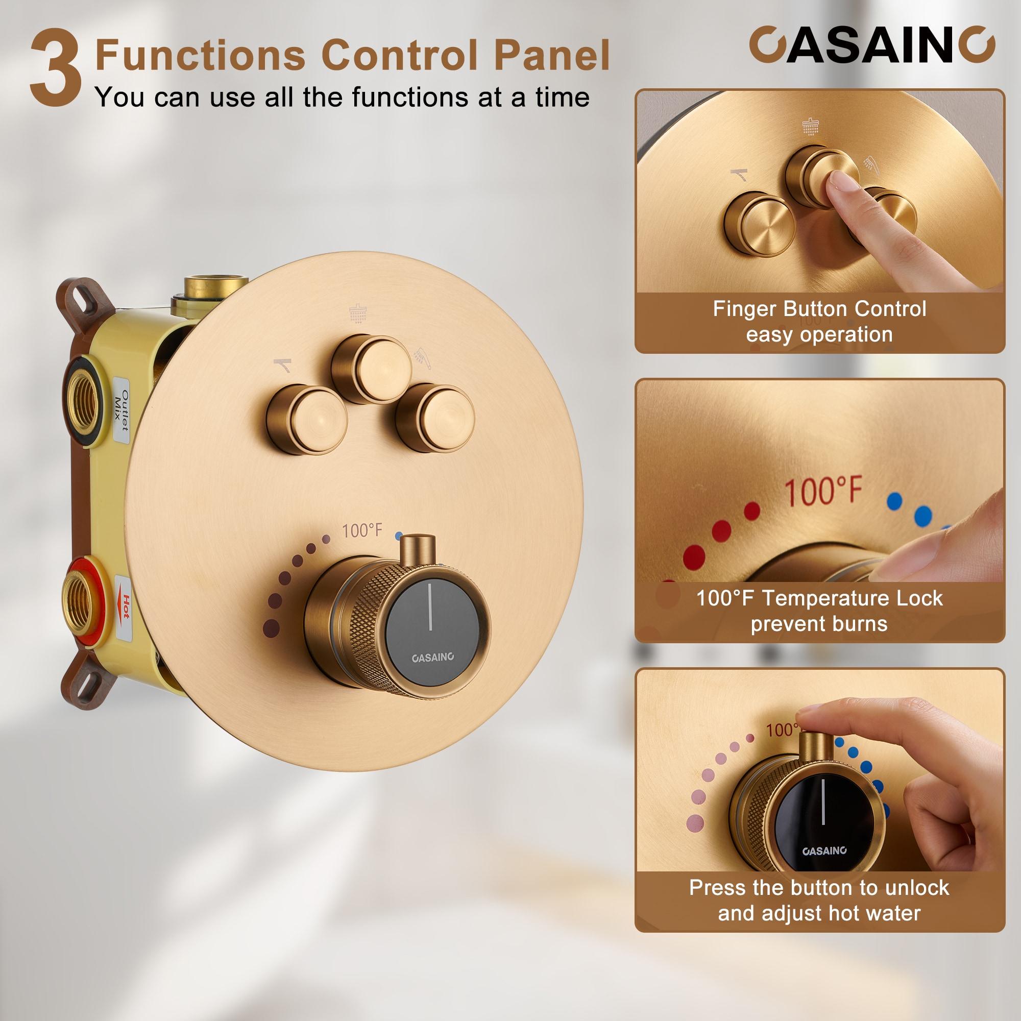 Cascade Bliss Thermostatic Rainfall Shower System with Rough in-Valve