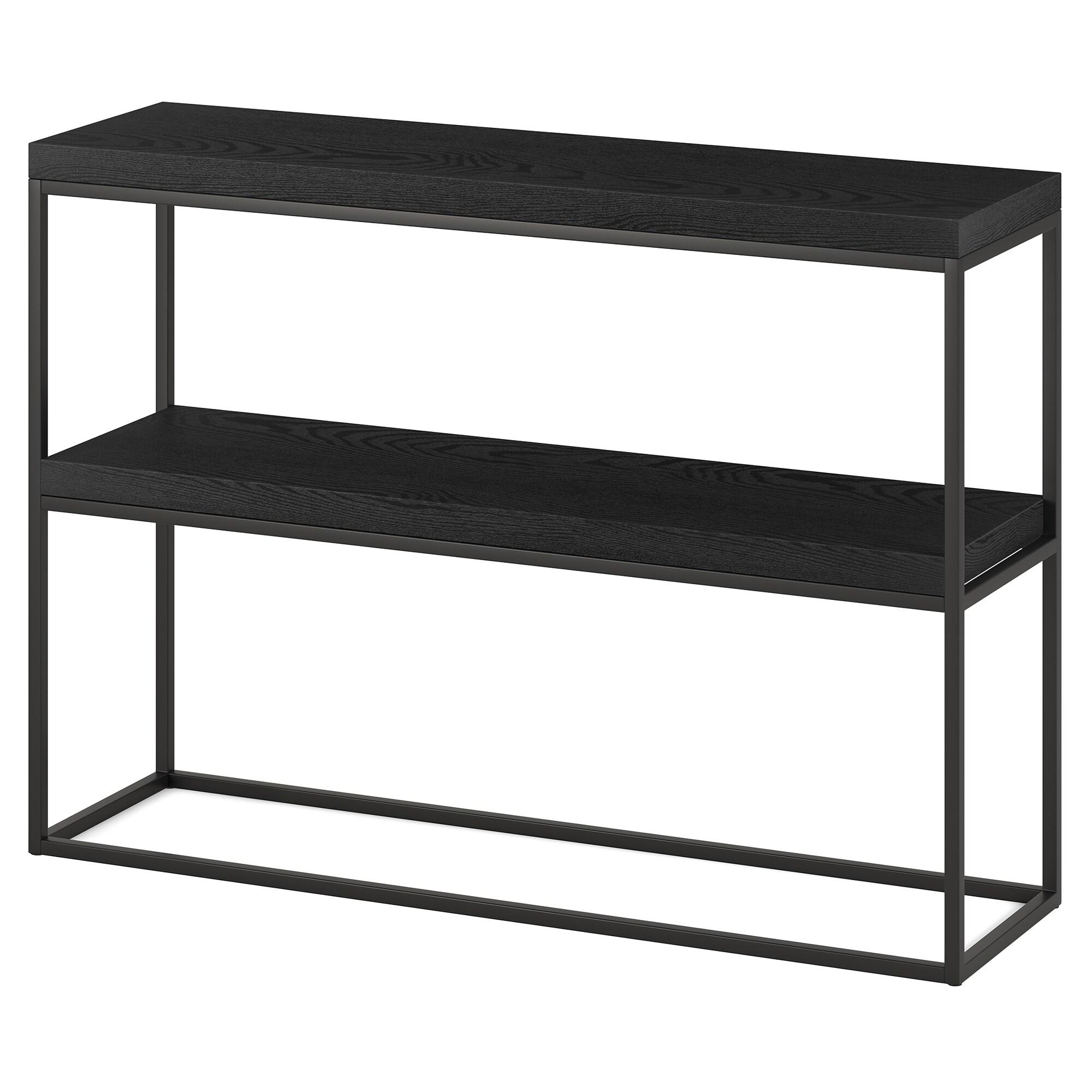 Evelyn&Zoe Edmund 42" Wide Rectangular Console Table, Black Grain