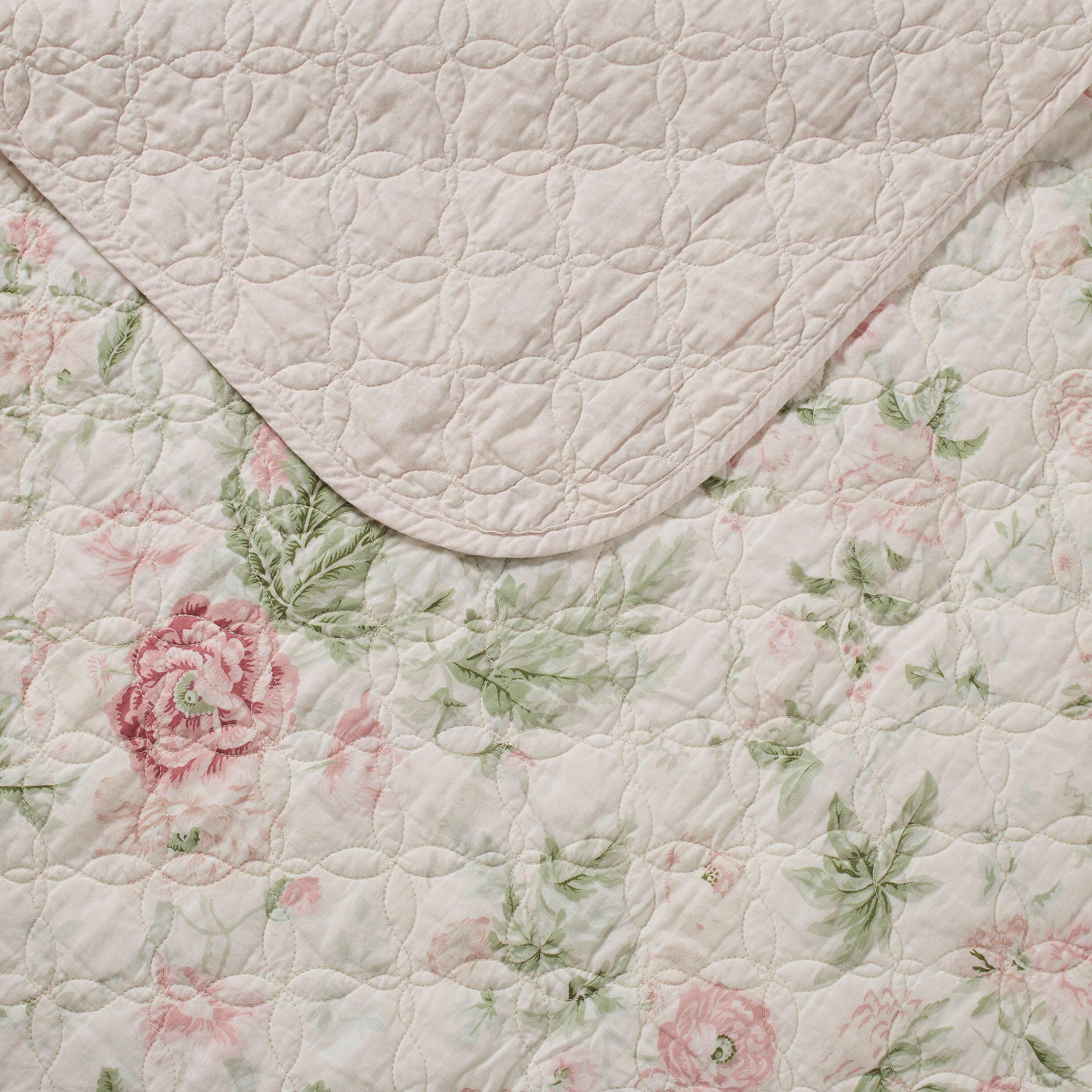 Laura Ashley Laura Ashley Breezy Floral Cotton Reversible Quilt Set