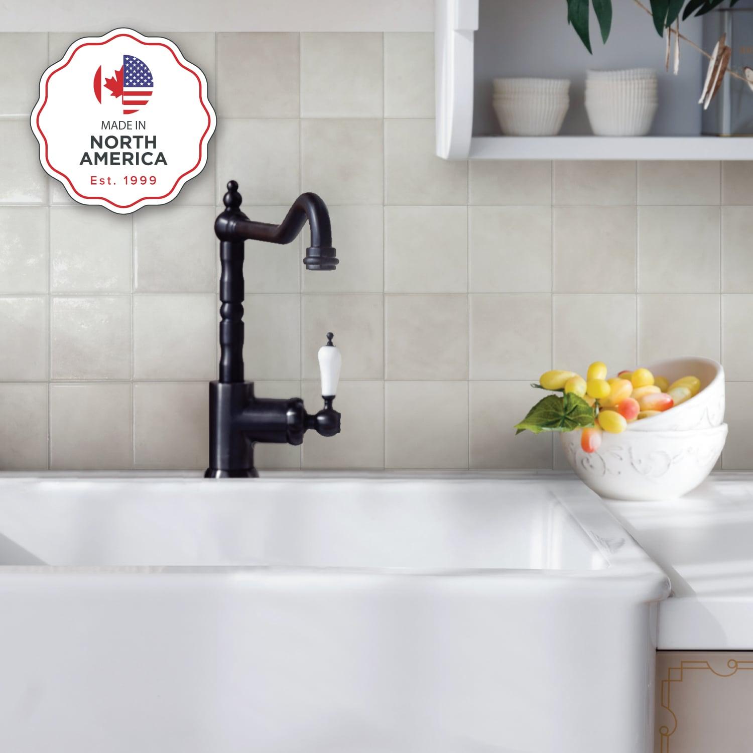 Peel and Stick Gel Backsplash Tile Zellige 9'' x 9'' (Set of 4)