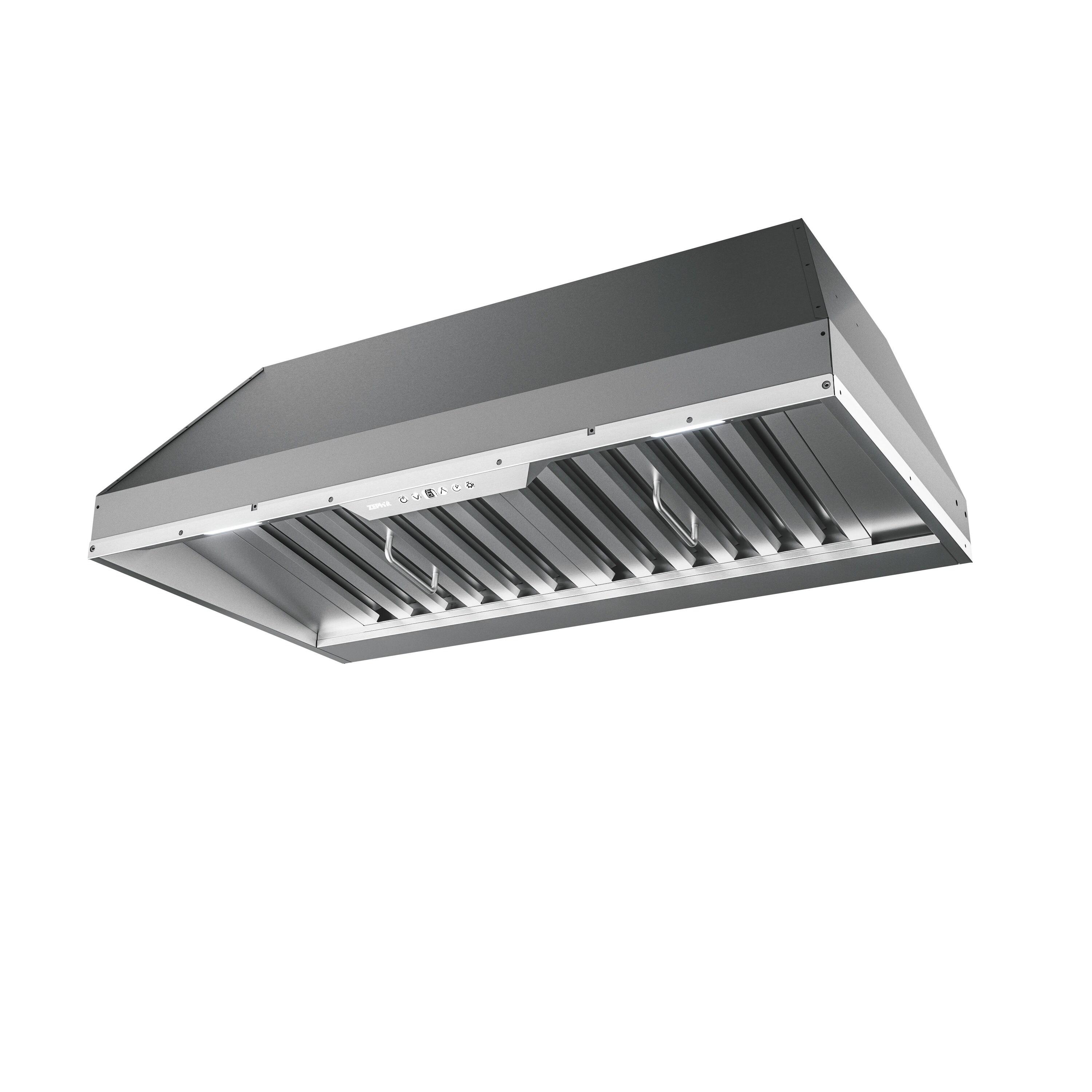 Zephyr Monsoon I 36" 600 CFM Insert Mount Range Hood with LED Light in Stainless Steel