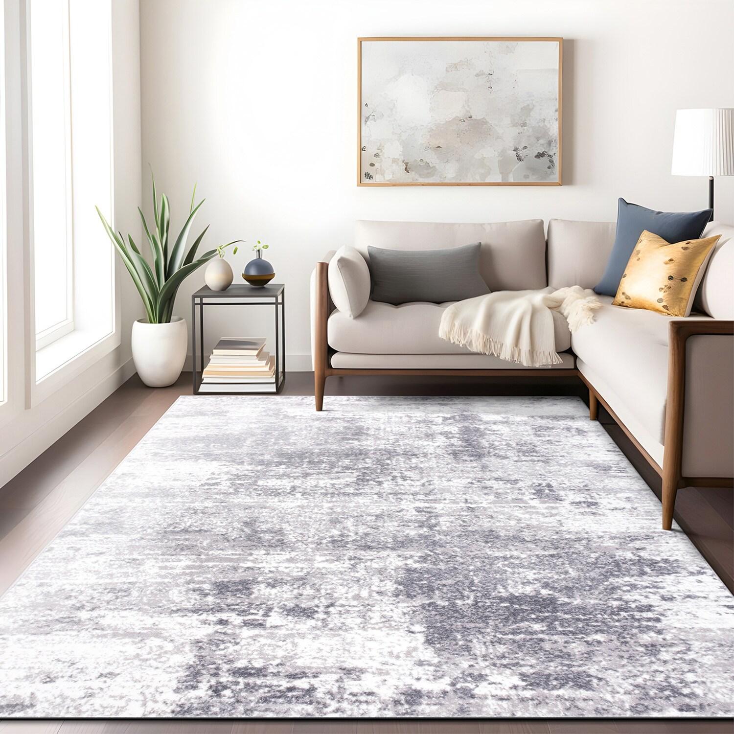 World Rug Gallery Distressed Abstract Gray 3'3" x 5' Area Rug