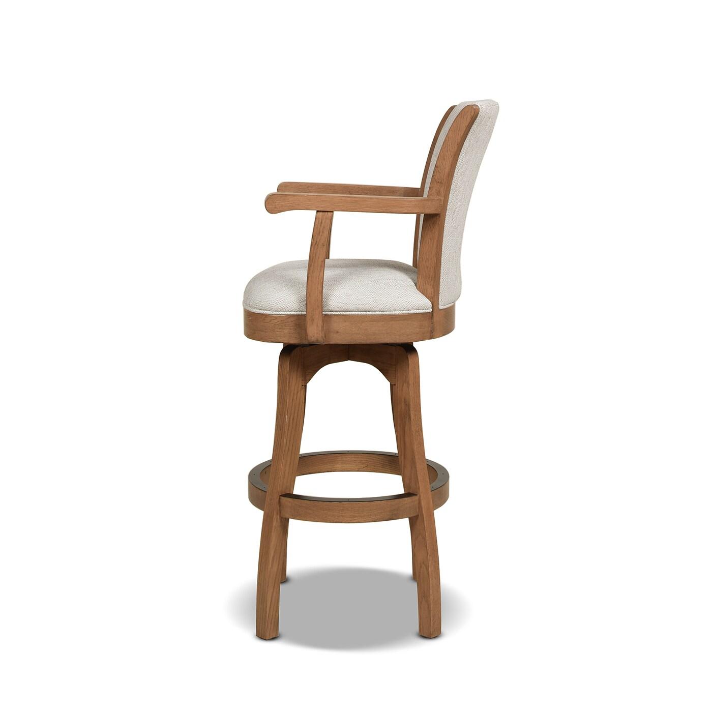 Jennifer Taylor Home Williams 31" Swivel Bar Stool with Armrests White Pepper