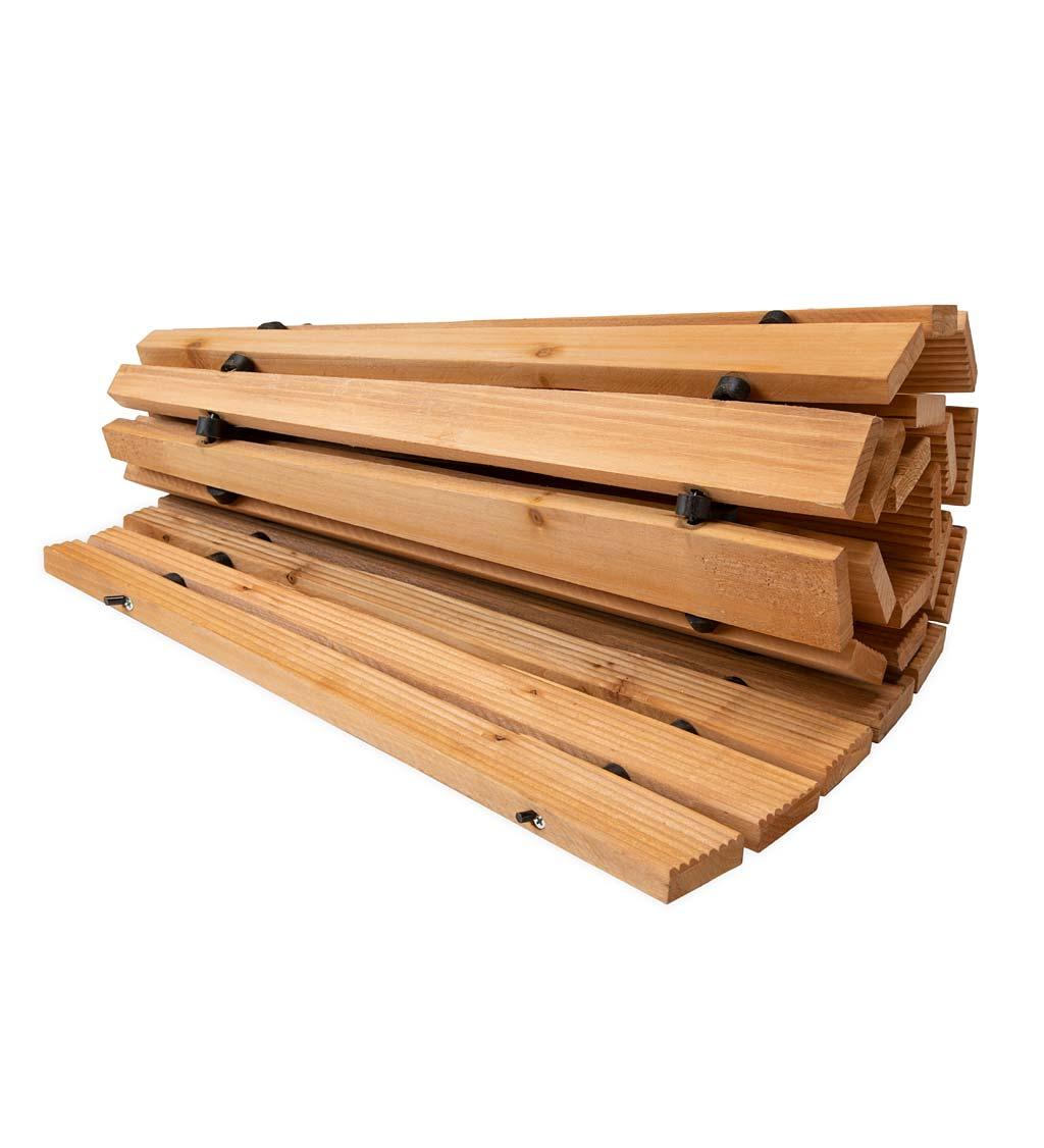 Plow & Hearth 4'L Roll-Out Curved Hardwood Pathway