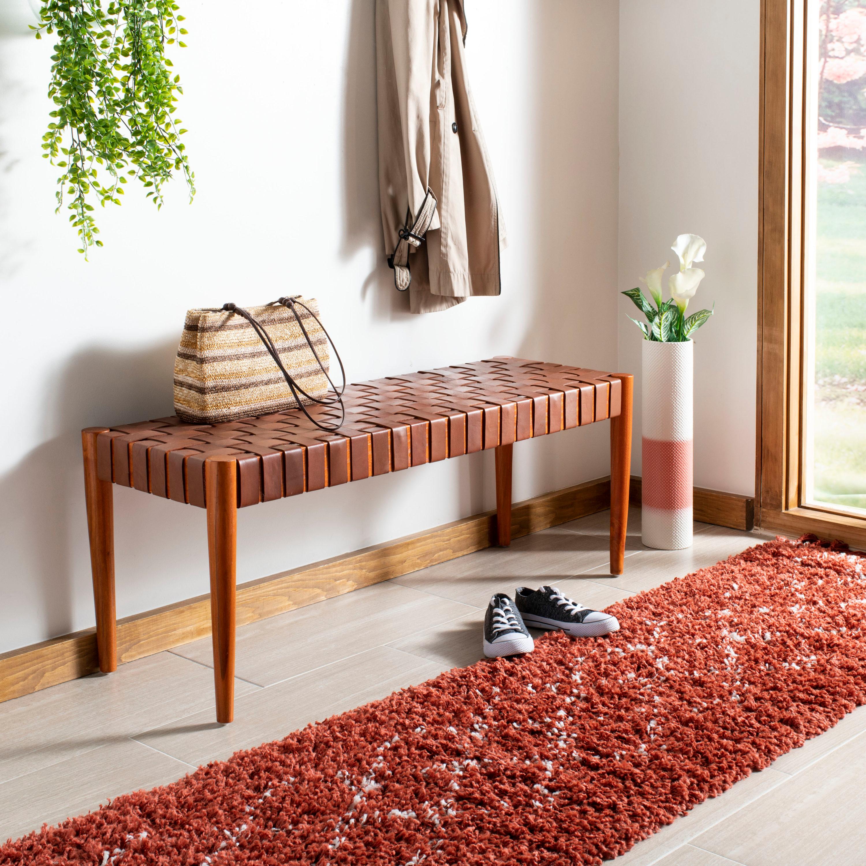 Orin 47" Woven Leather Bench