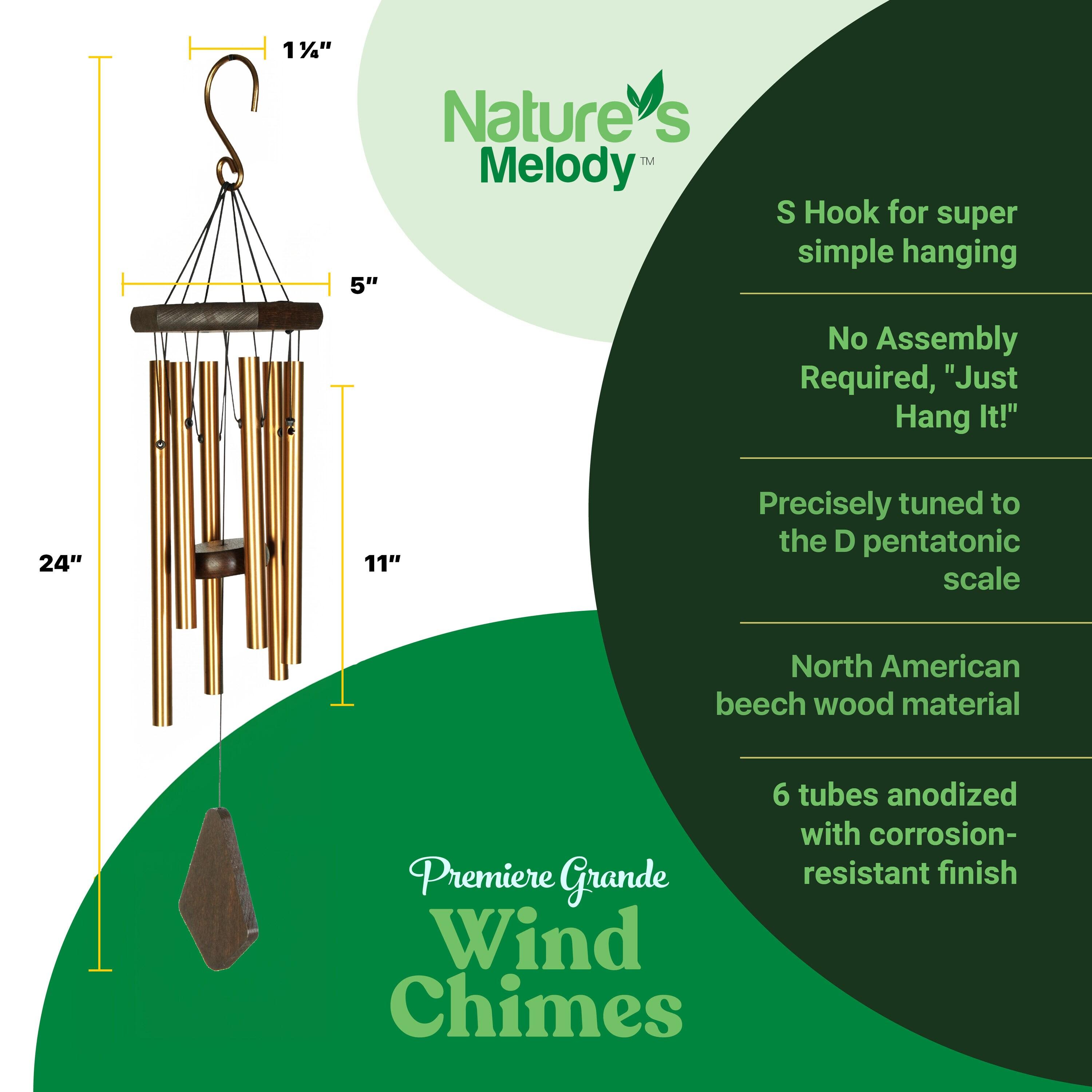 Nature's Melody Nature's Melody Tuned 6-Tube Outdoor Wind Chimes
