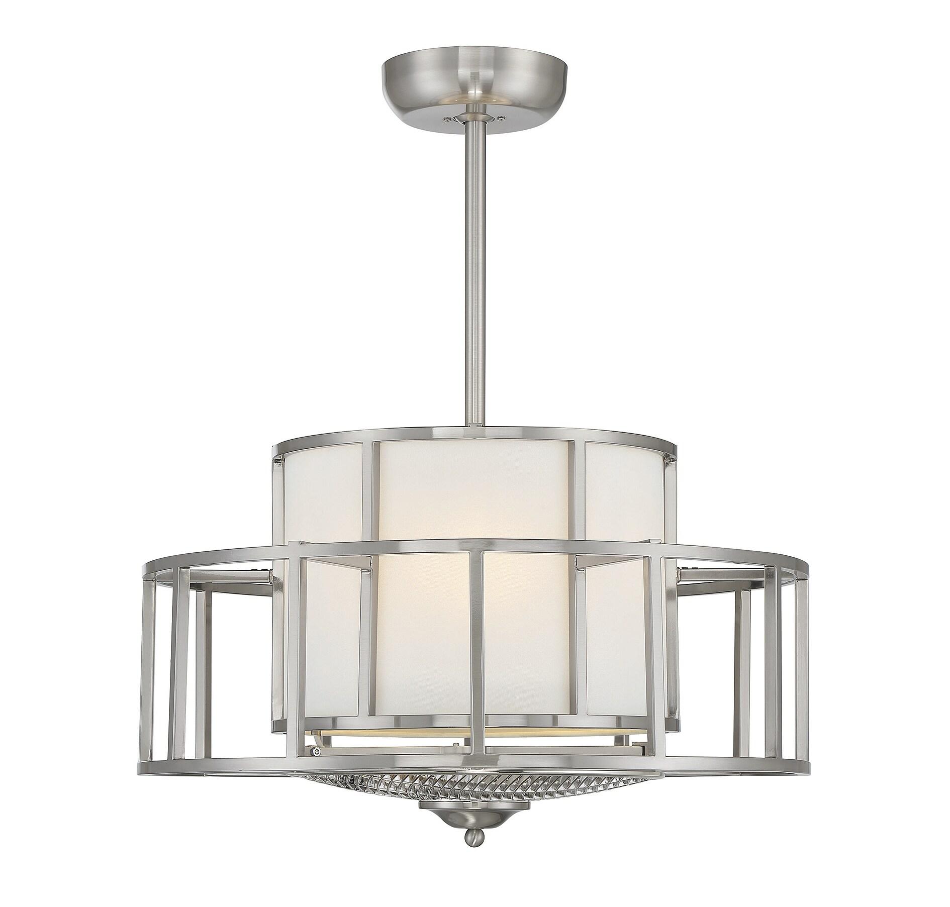 Satin Nickel Four Light Fan D'Lier from the Oslo Collection