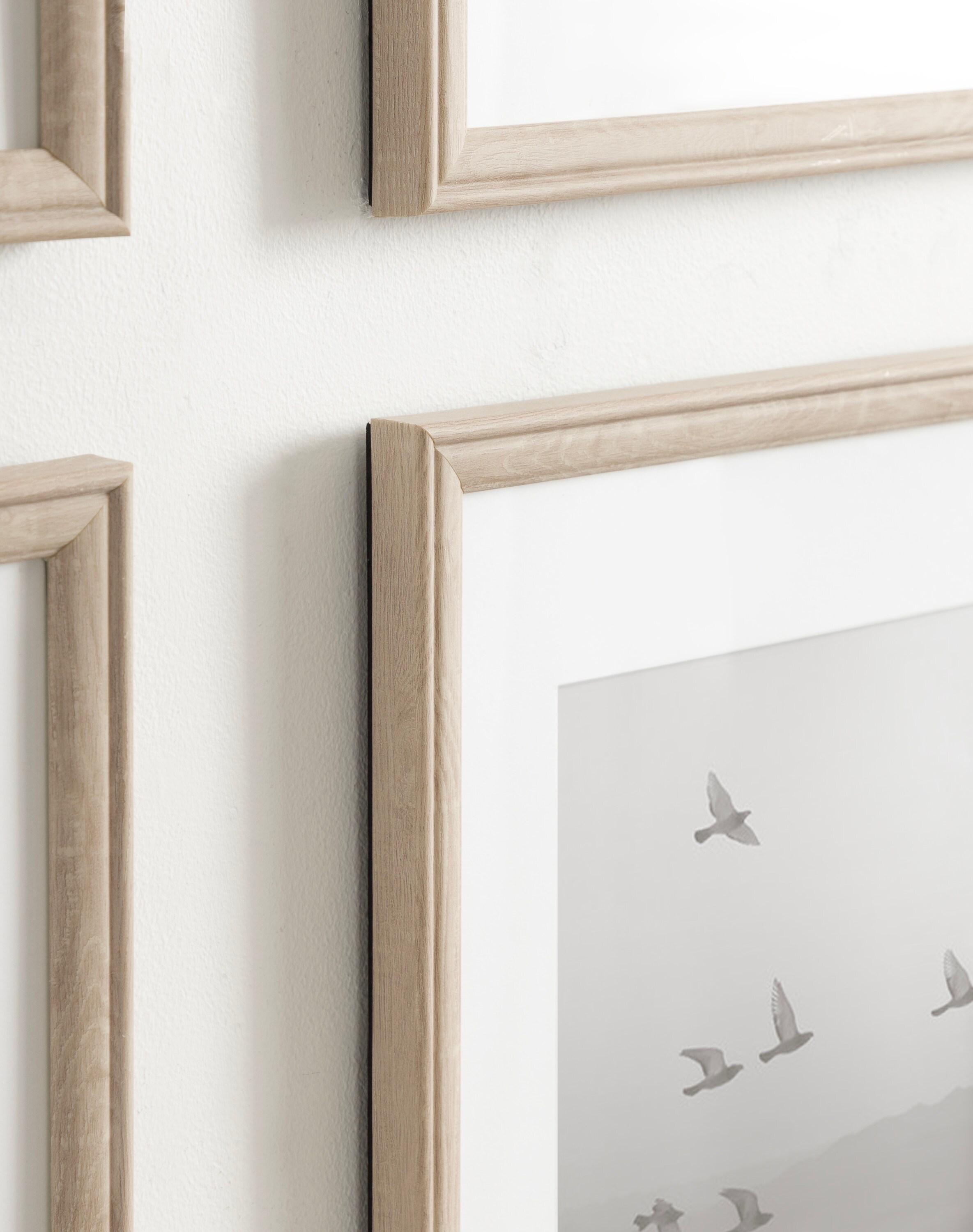 Kate & Laurel All Things Decor (Set of 4) 11"x14" Matted to 8"x10" Adlynn Rectangle Picture Frames Natural