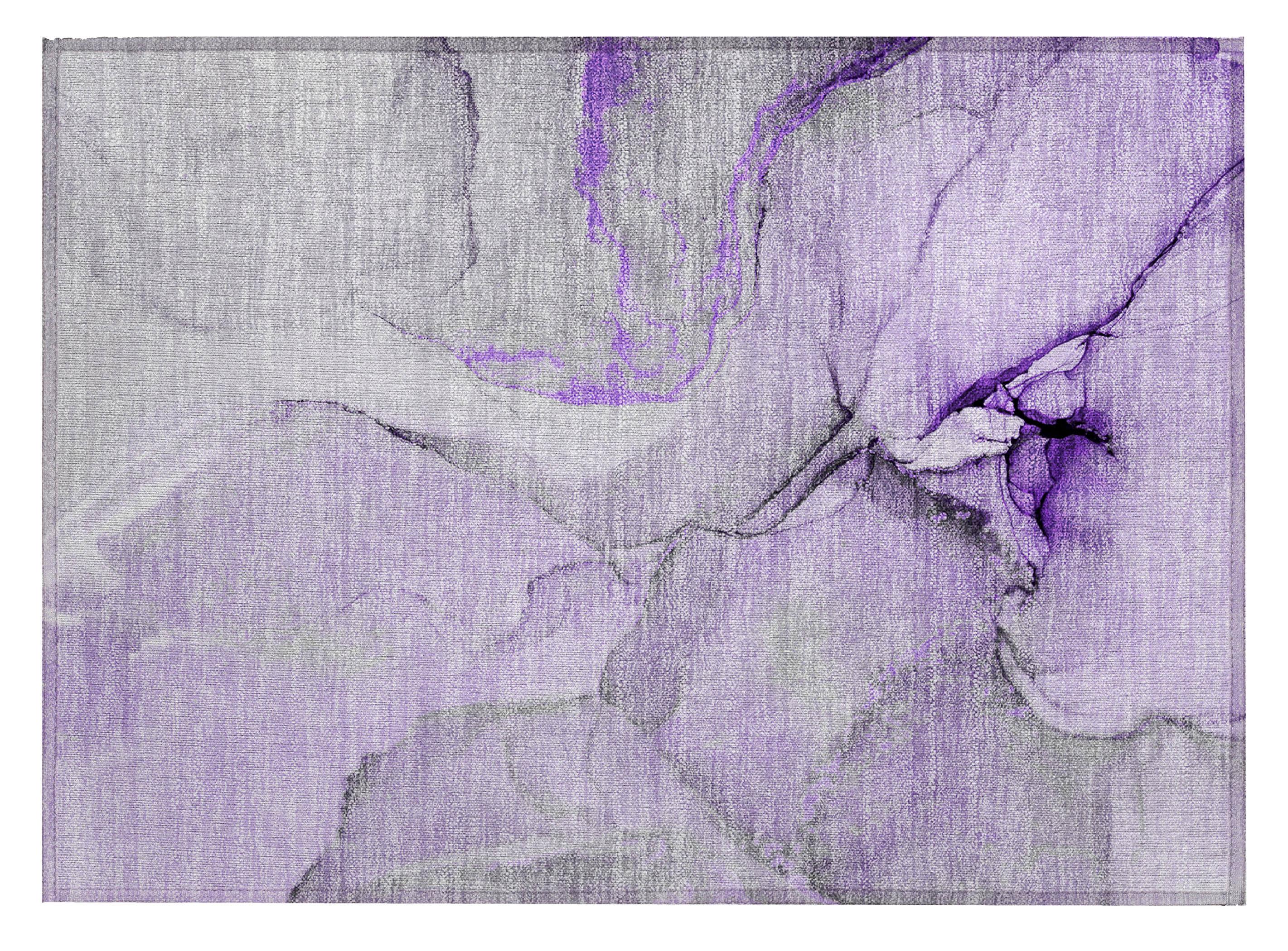 Addison Rugs Chantille Indoor/Outdoor Transitional Watercolors Purple Washable Rectangle Rug, 1'8" x 2'6"