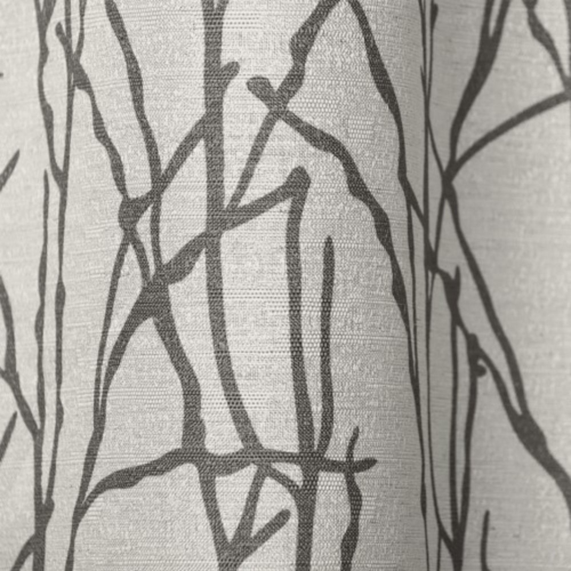 Set of 2 108"x54" Branches Linen Blend Grommet Top Window Curtain Panel Black Pearl: Light Filtering, Botanical Design
