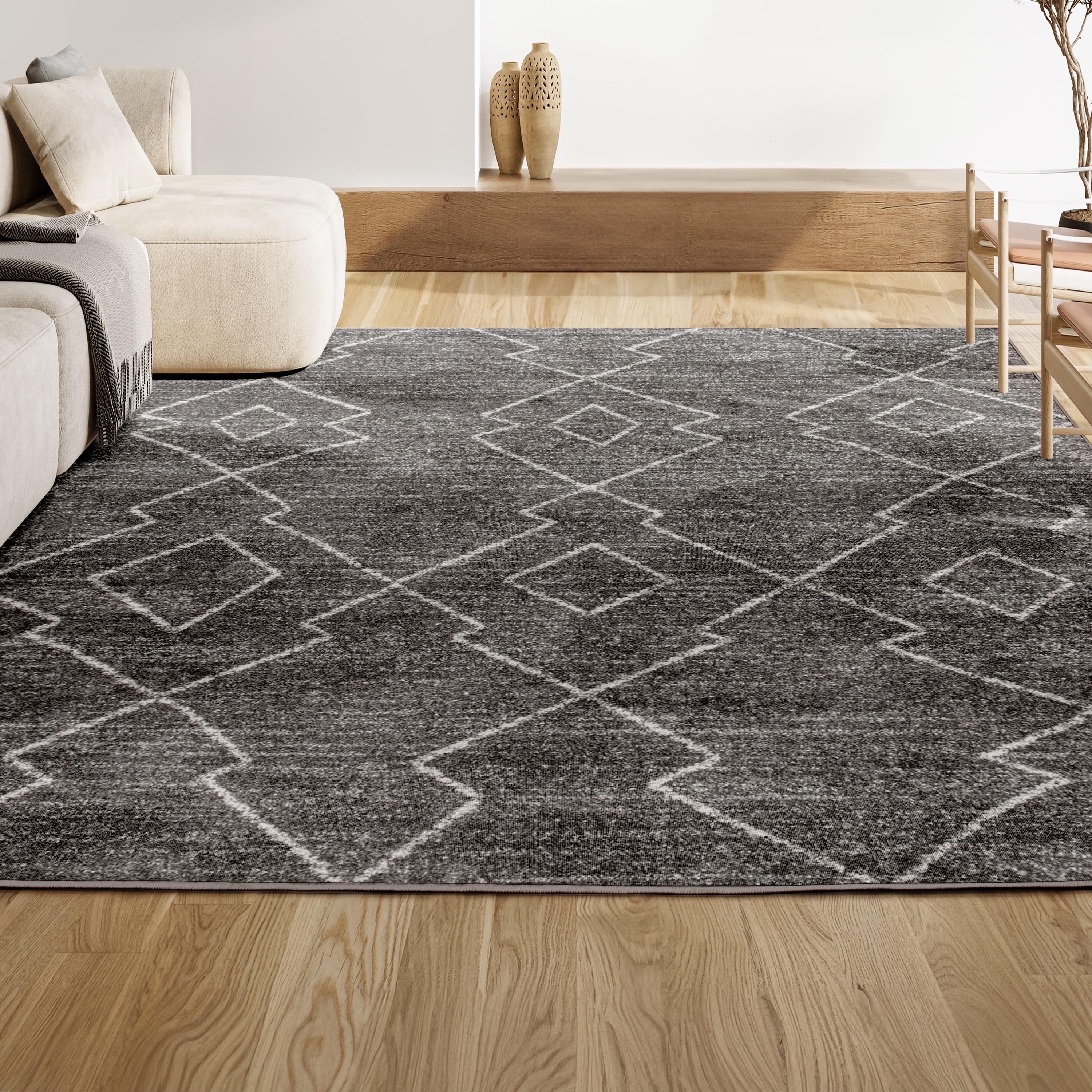 3'x5' Alia Moroccan Beni Souk Area Rug, Gray/Cream - JONATHAN Y