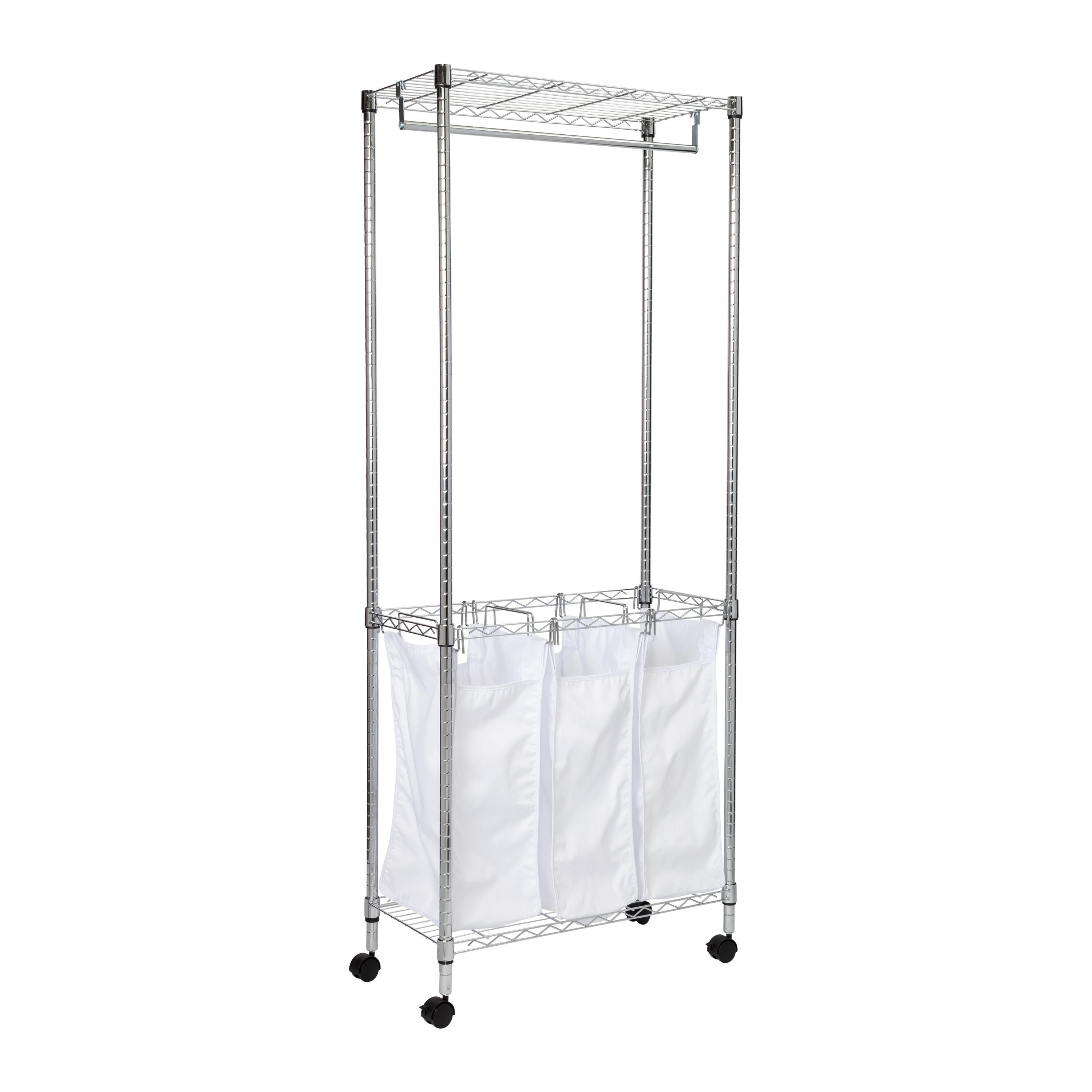 Rebrilliant Metal Rolling Laundry Center with Handles