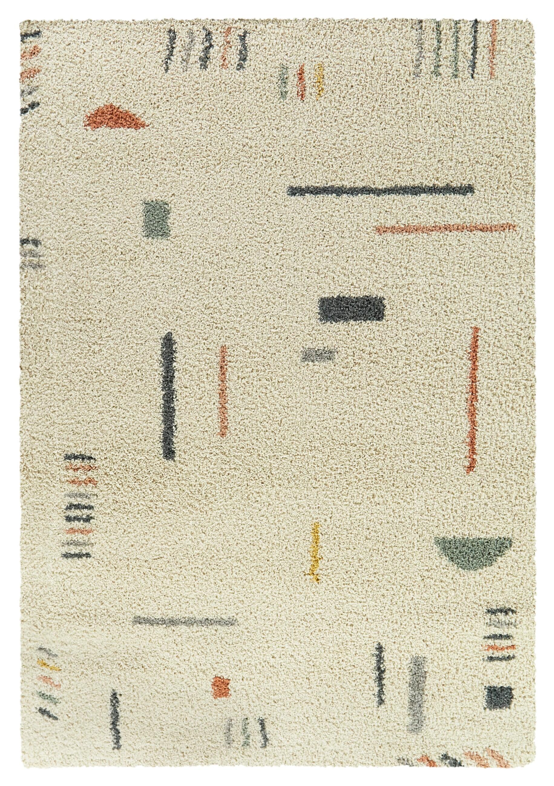 5'3"x7' Rupa Boho Moroccan Kids' Area Rug Cream - Balta Rugs: Geometric High Pile, Fade-Resistant, Indoor Use