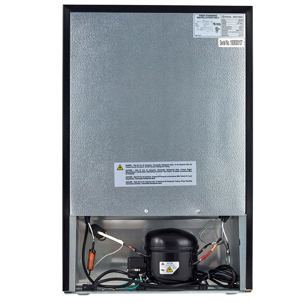 STAKOL 3 cu.ft. Compact Upright Freezer w/Single Stainless Steel Door Removable Shelves